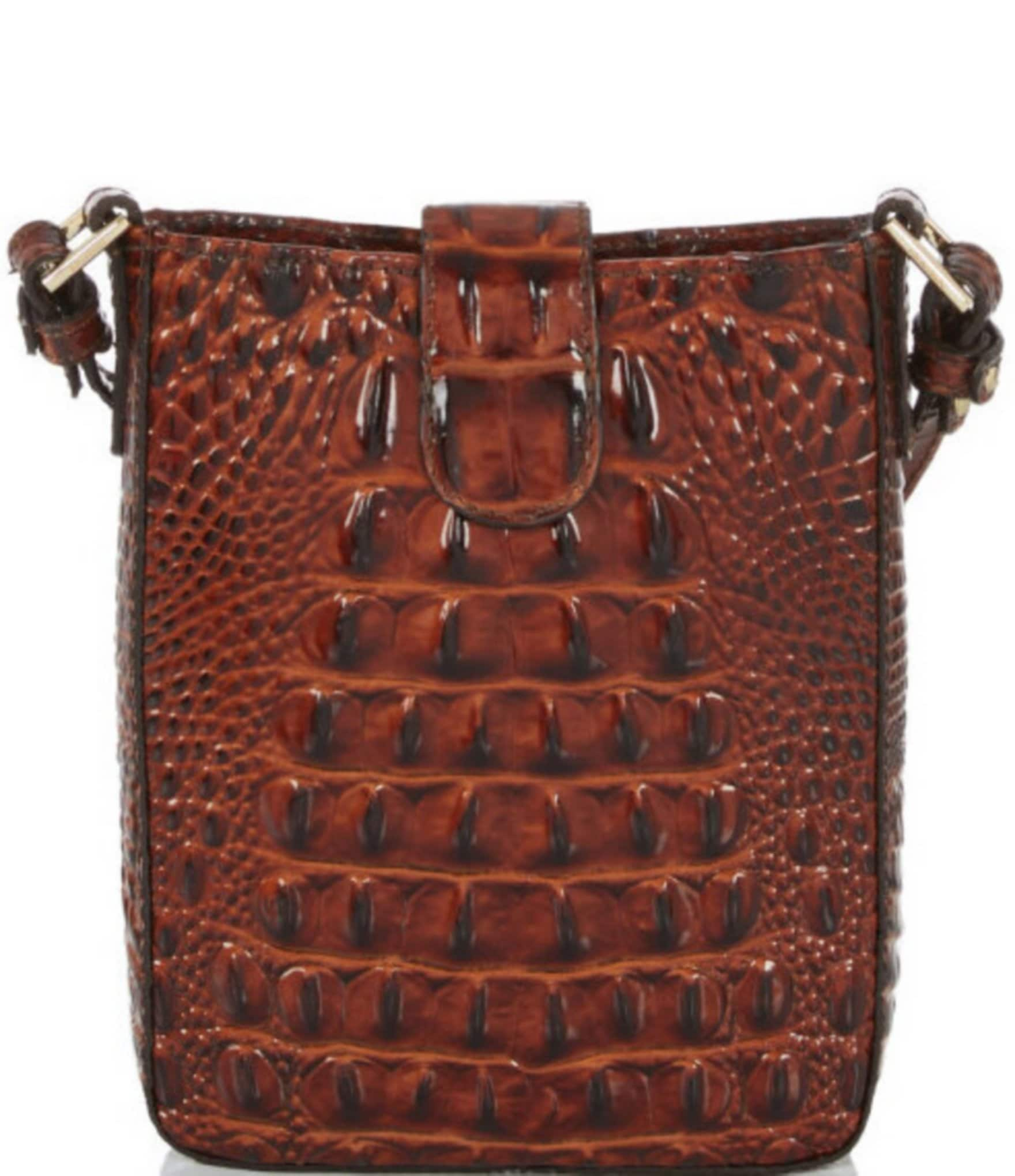 BRAHMIN Melbourne Collection Marley Crocodile-Embossed Crossbody Bag