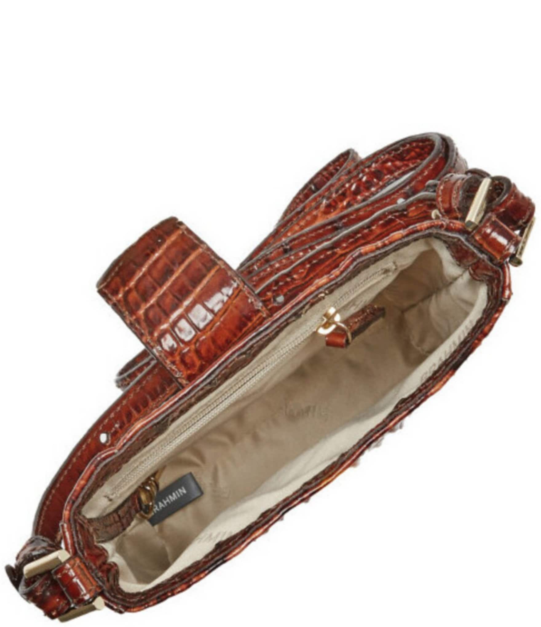 BRAHMIN Melbourne Collection Marley Crocodile-Embossed Crossbody Bag