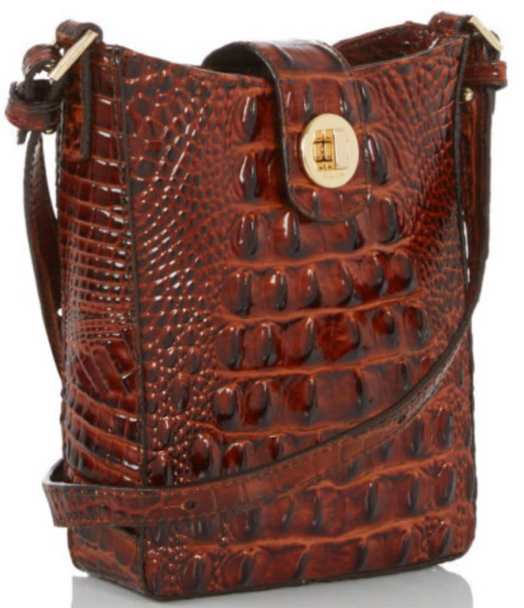 BRAHMIN Melbourne Collection Marley Crocodile-Embossed Crossbody Bag