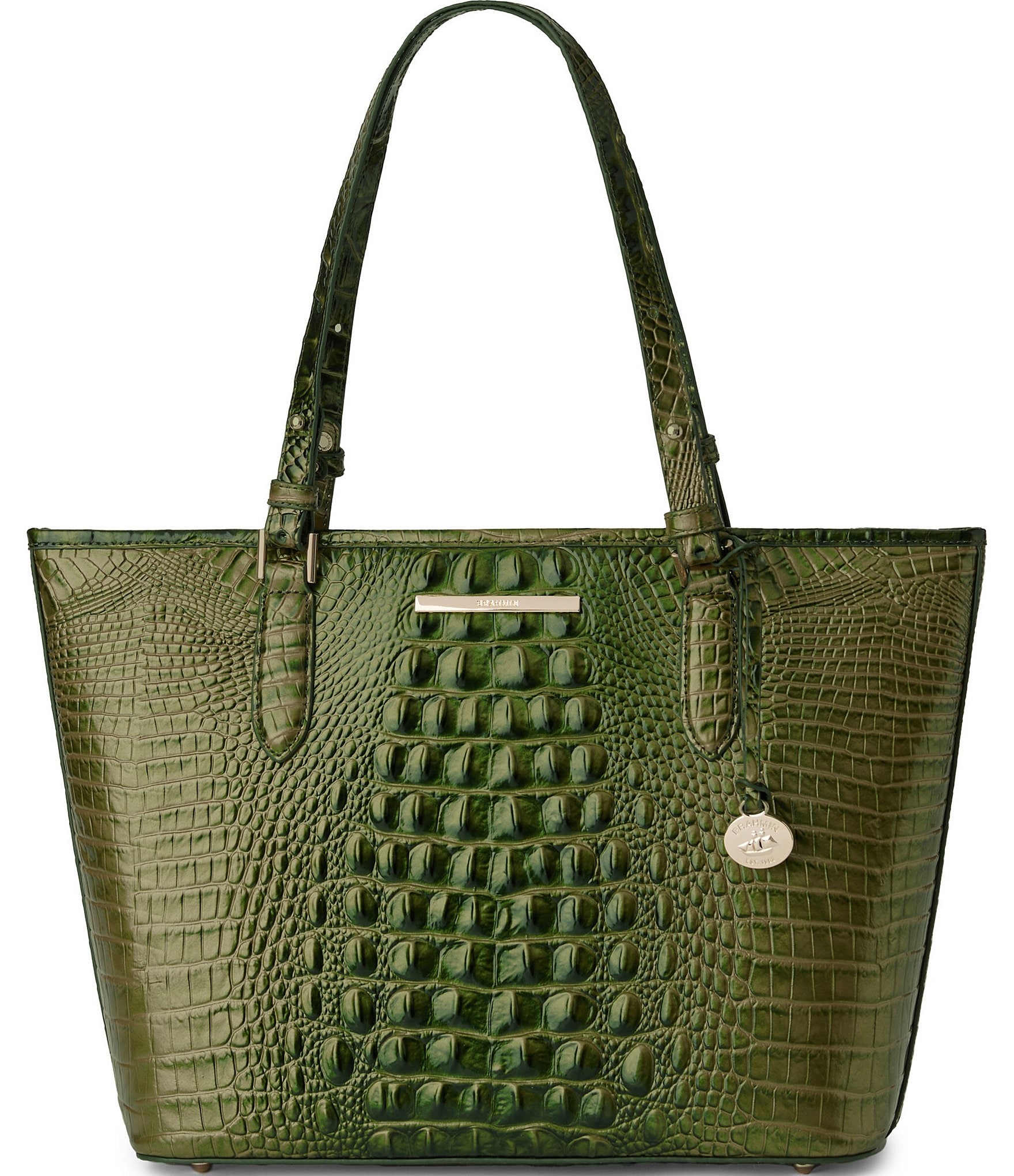 BRAHMIN Melbourne Collection Matcha Green Medium Asher Tote Bag