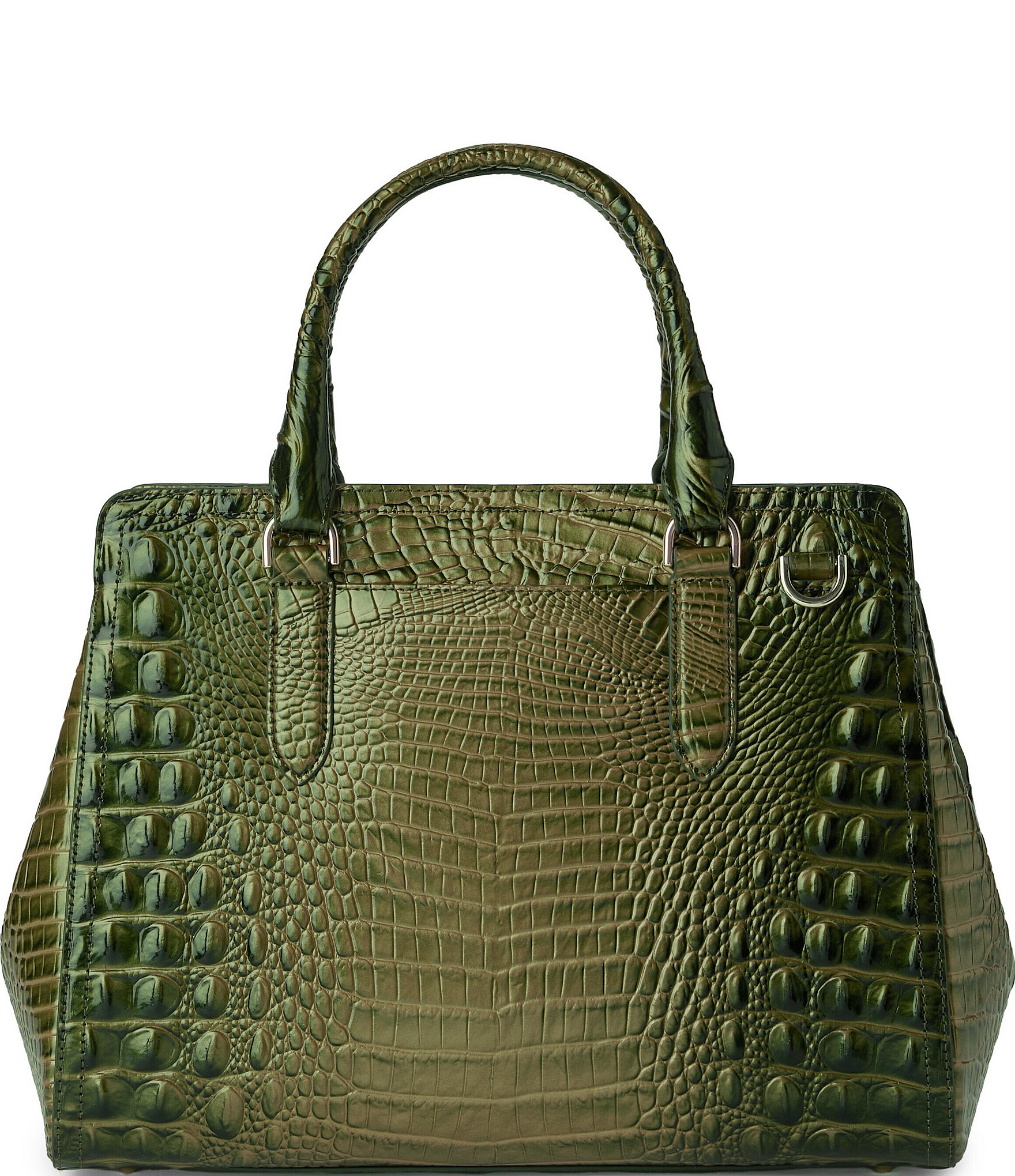 BRAHMIN Melbourne Collection Matcha Green Small Finley Carryall Satchel Bag