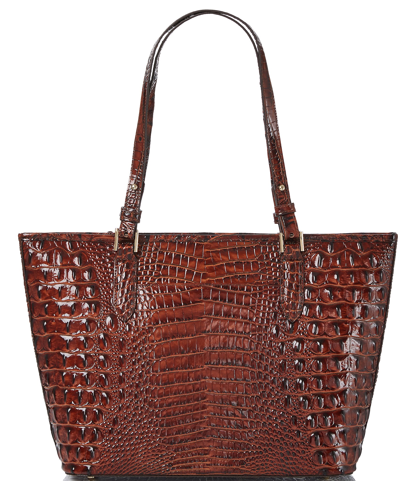 BRAHMIN Melbourne Collection Leather Crocodile-Embossed Medium Asher Tote Bag