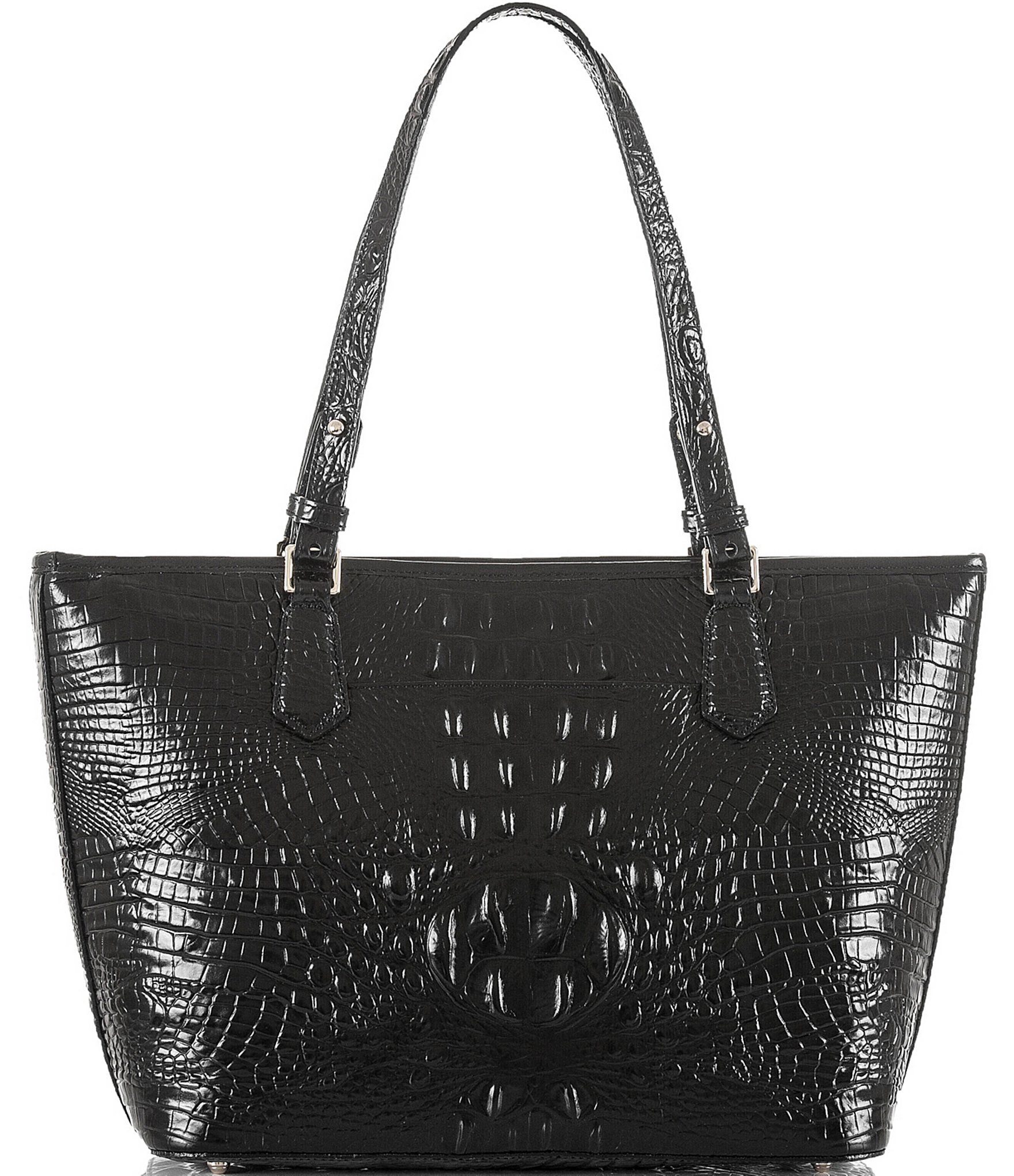 BRAHMIN Melbourne Collection Leather Crocodile-Embossed Medium Asher Tote Bag