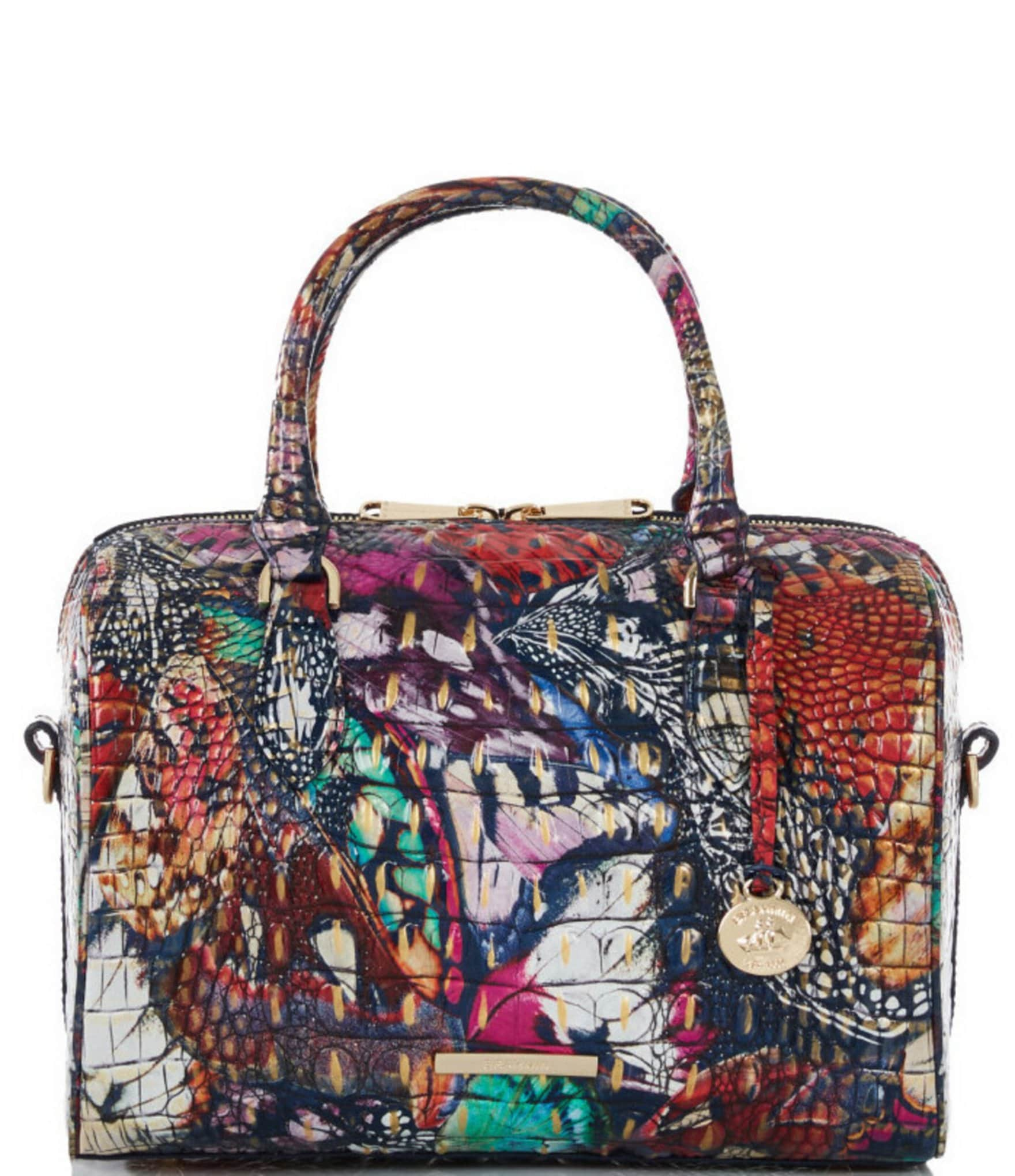 BRAHMIN Melbourne Collection Elaine Rainbow Print Satchel Bag