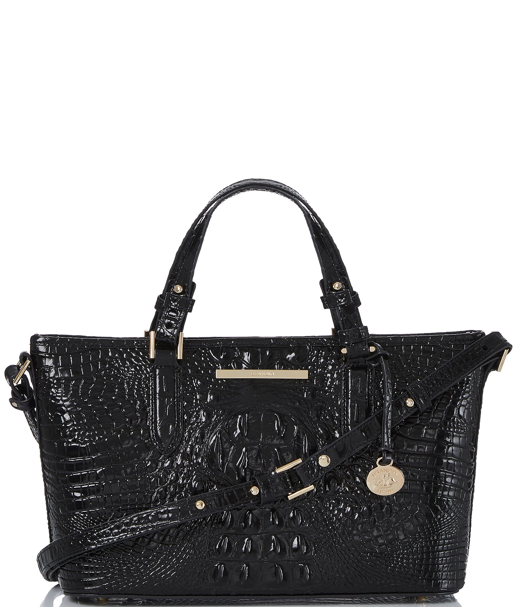 BRAHMIN Melbourne Collection Mini Asher Crocodile-Embossed Tote Bag