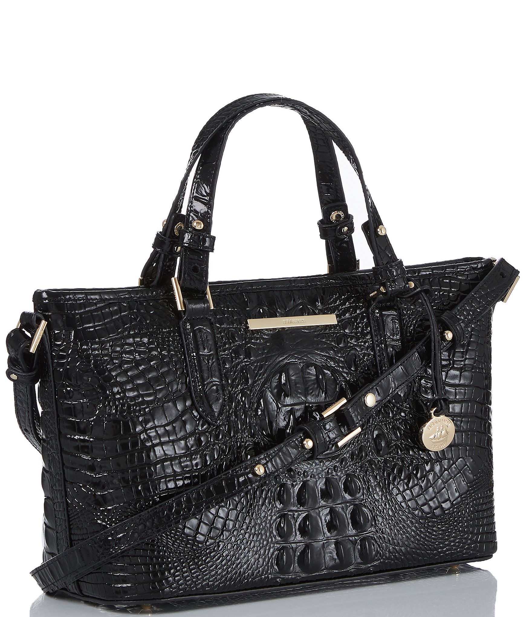 BRAHMIN Melbourne Collection Mini Asher Crocodile-Embossed Tote Bag