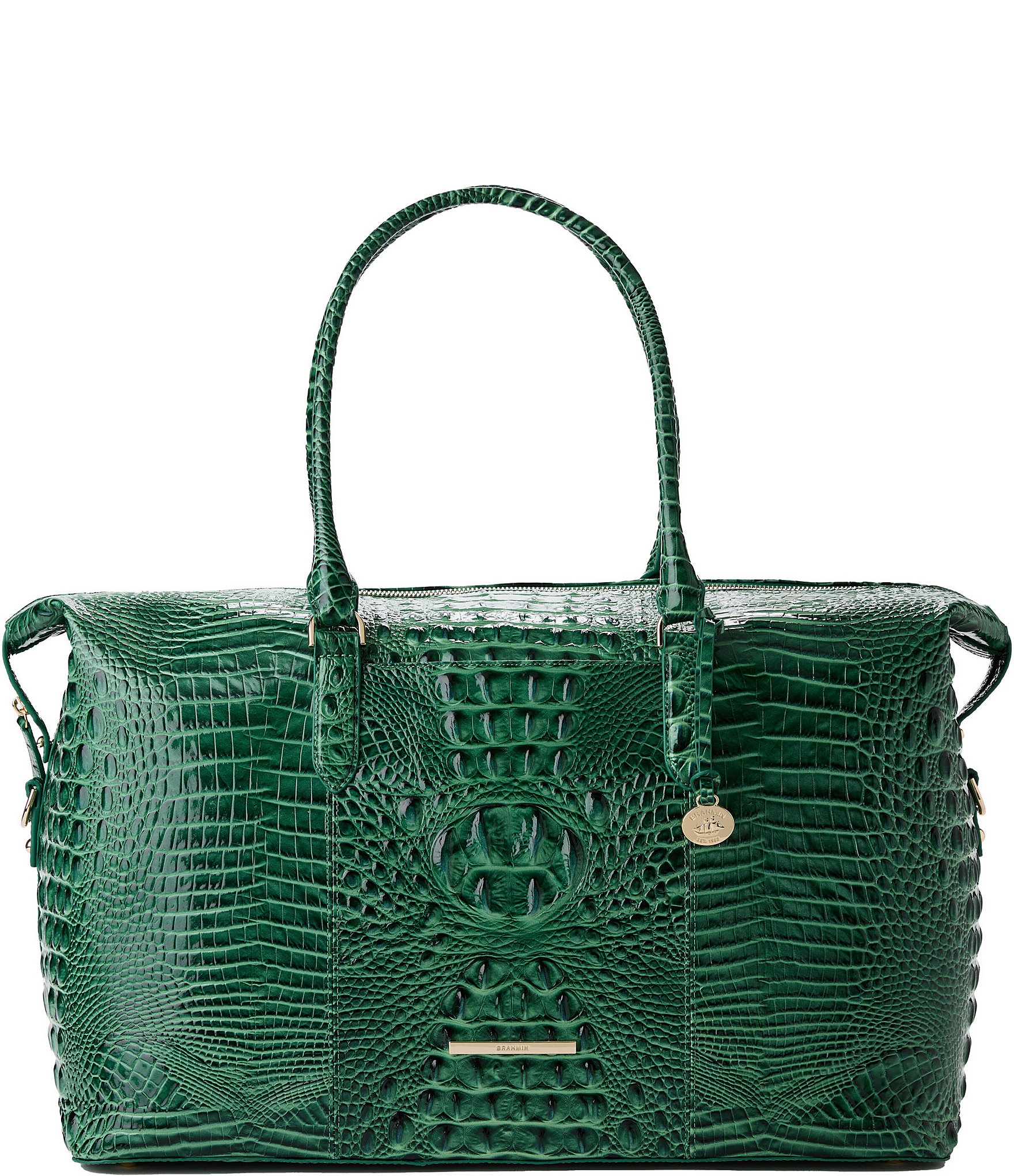 BRAHMIN Melbourne Collection Parakeet Duxbury Leather Weekender Bag ...