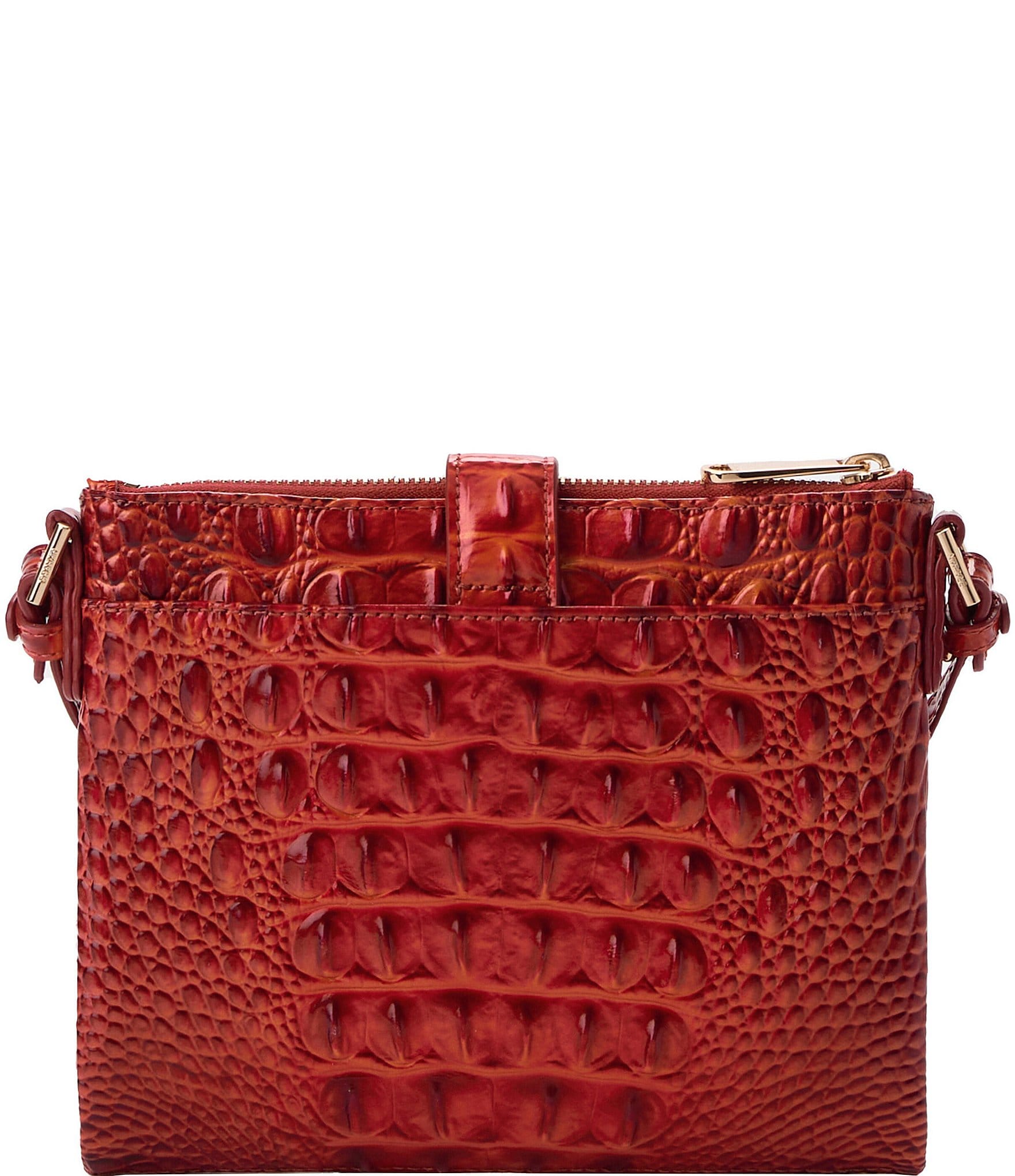 BRAHMIN Melbourne Collection Radiant Red Mina Compact Crossbody Bag