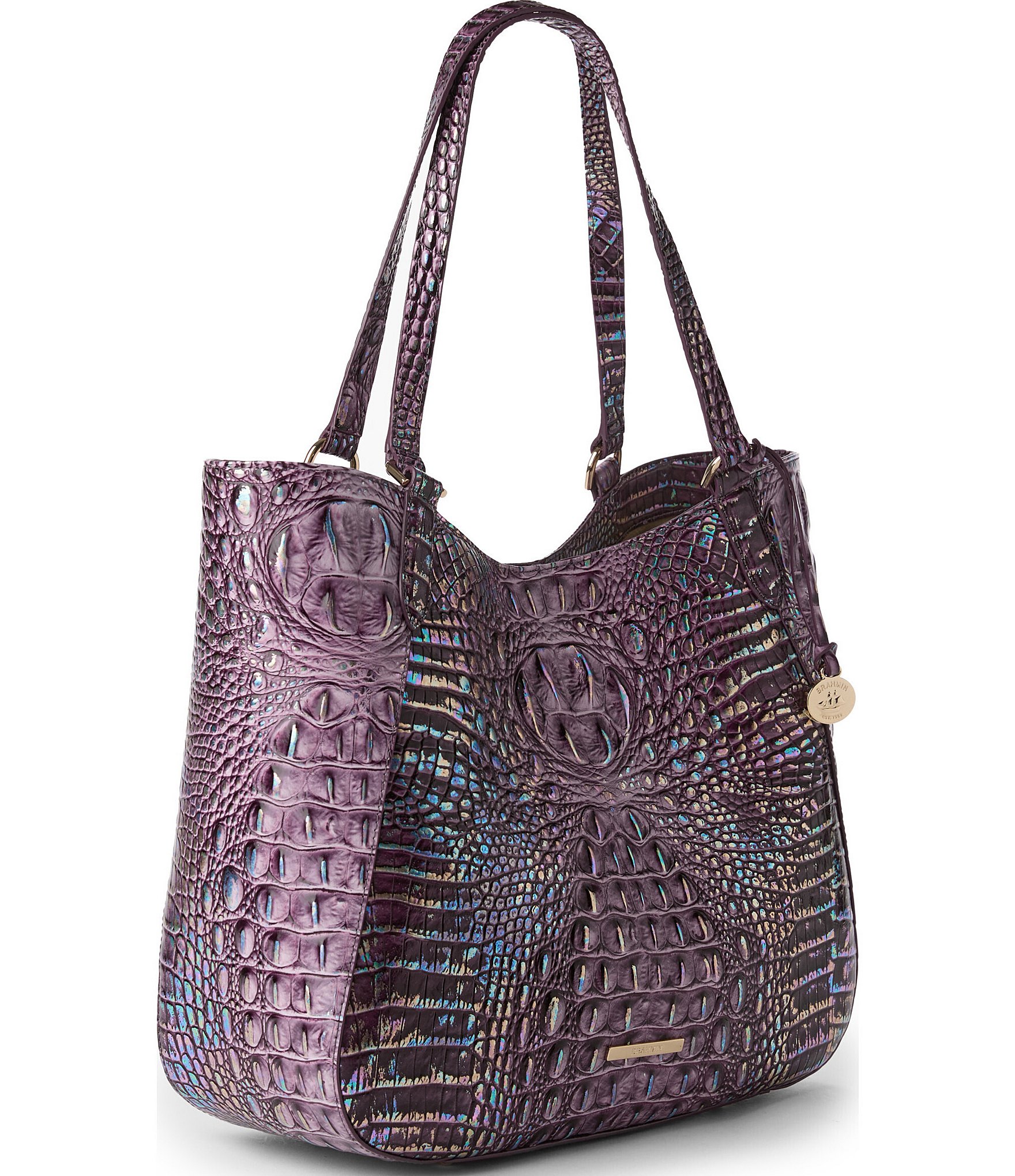 BRAHMIN Melbourne Collection Passion Purple Aliza Tote Bag