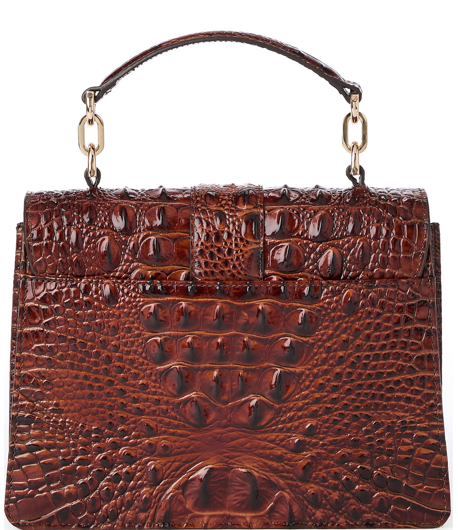 BRAHMIN Melbourne Collection Pecan Hallie Satchel Bag