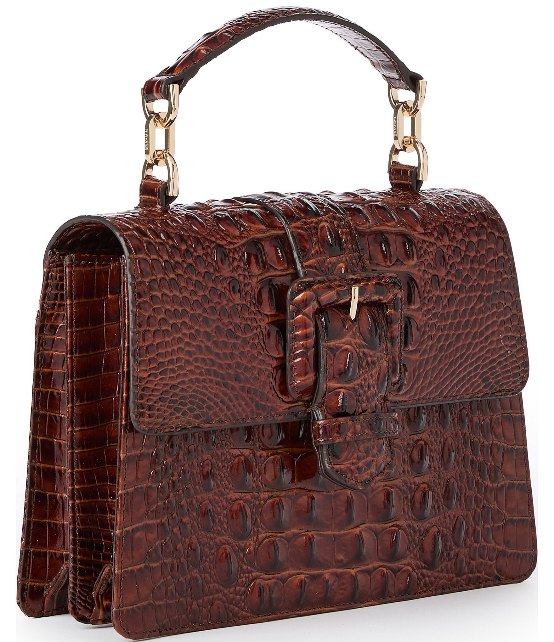 BRAHMIN Melbourne Collection Pecan Hallie Satchel Bag