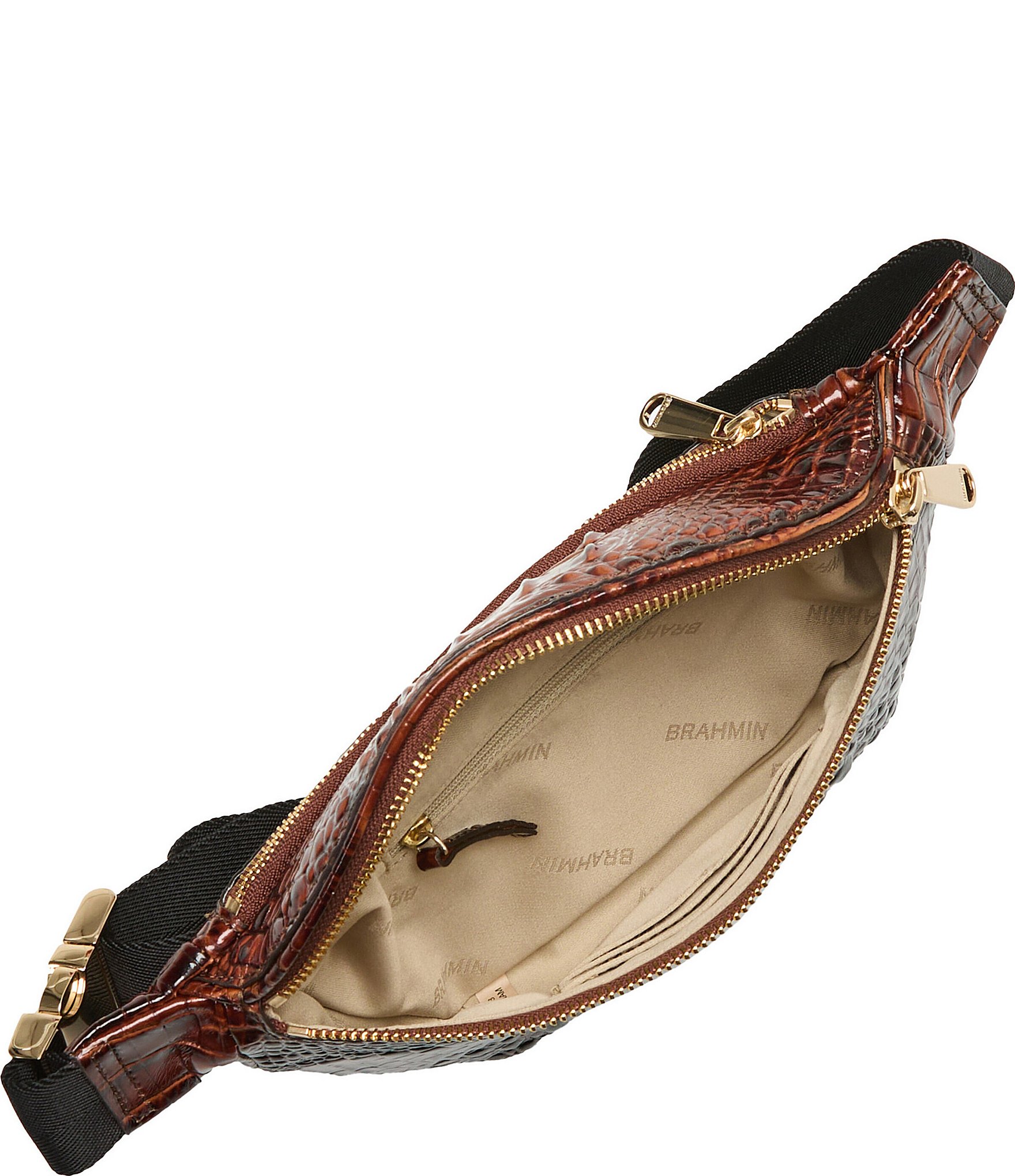 BRAHMIN Melbourne Collection Pecan Hollis Compact Belt Bag