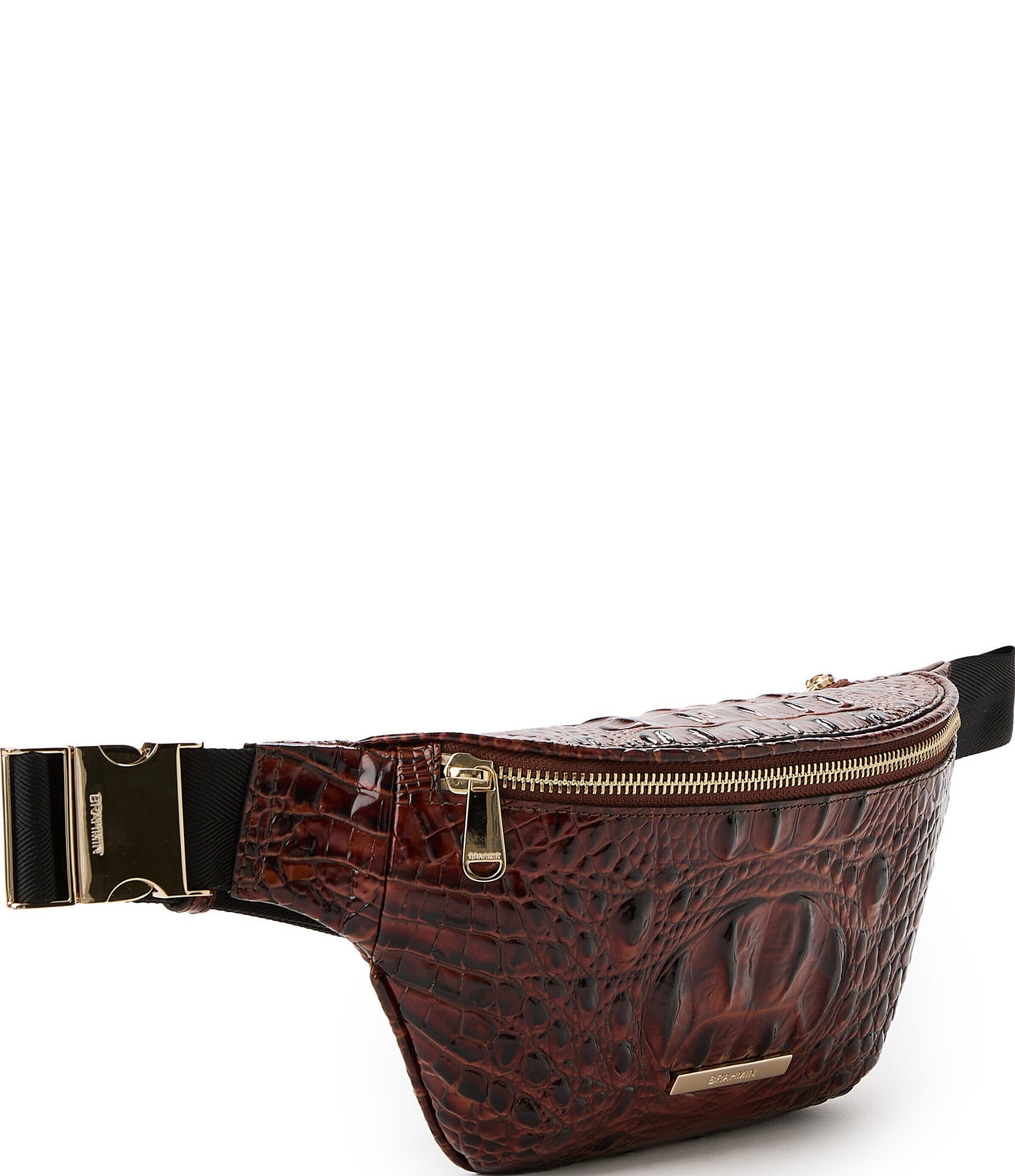 BRAHMIN Melbourne Collection Pecan Hollis Compact Belt Bag