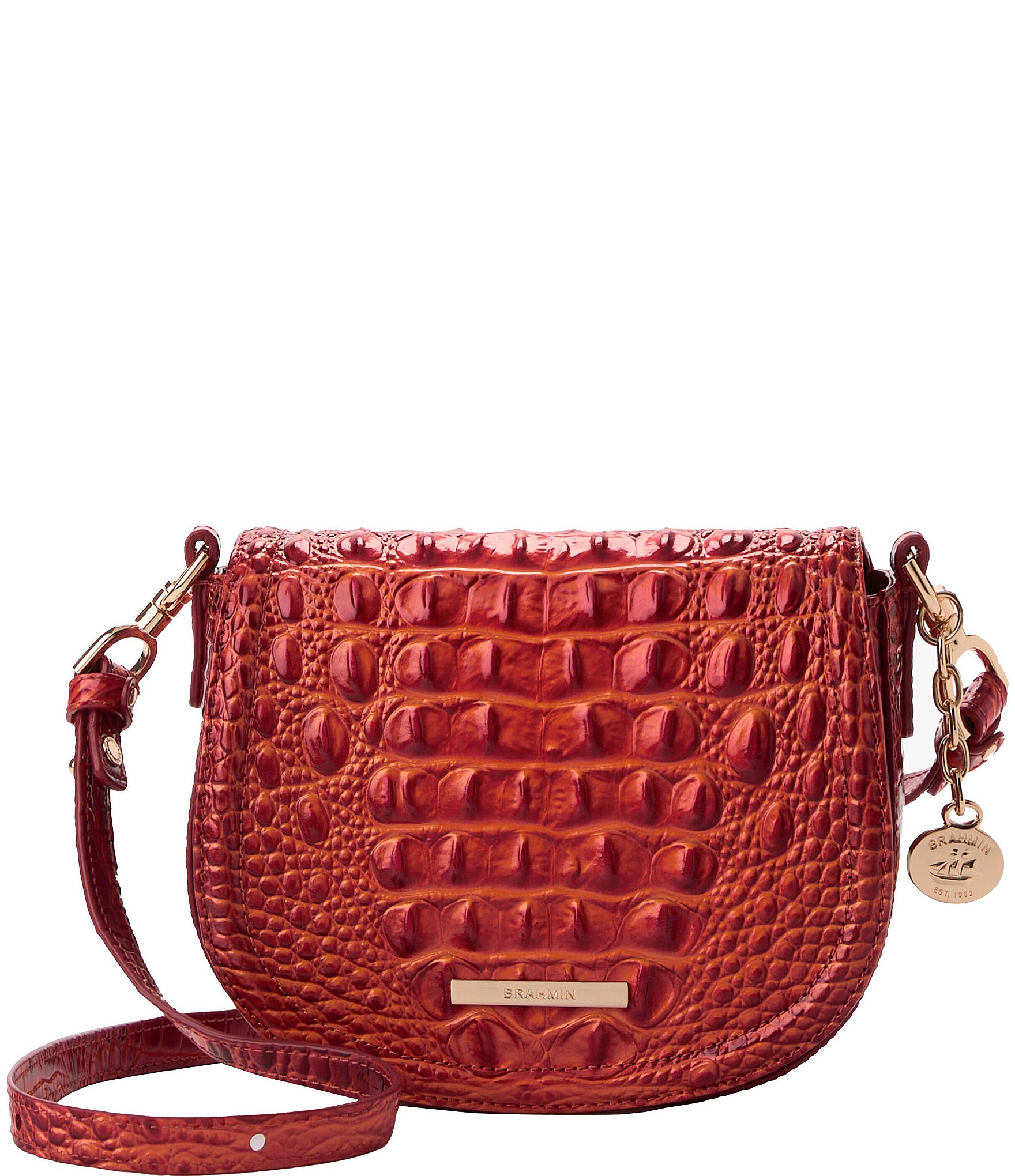 BRAHMIN Melbourne Collection Radiant Red Briar Crossbody Bag