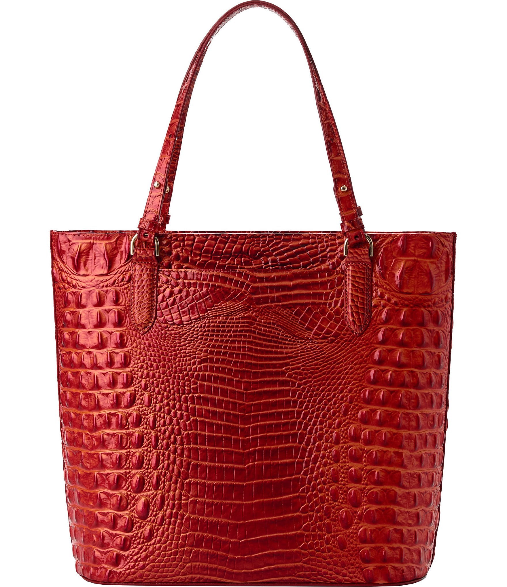 BRAHMIN Melbourne Collection Radiant Red Ezra Tote Bag