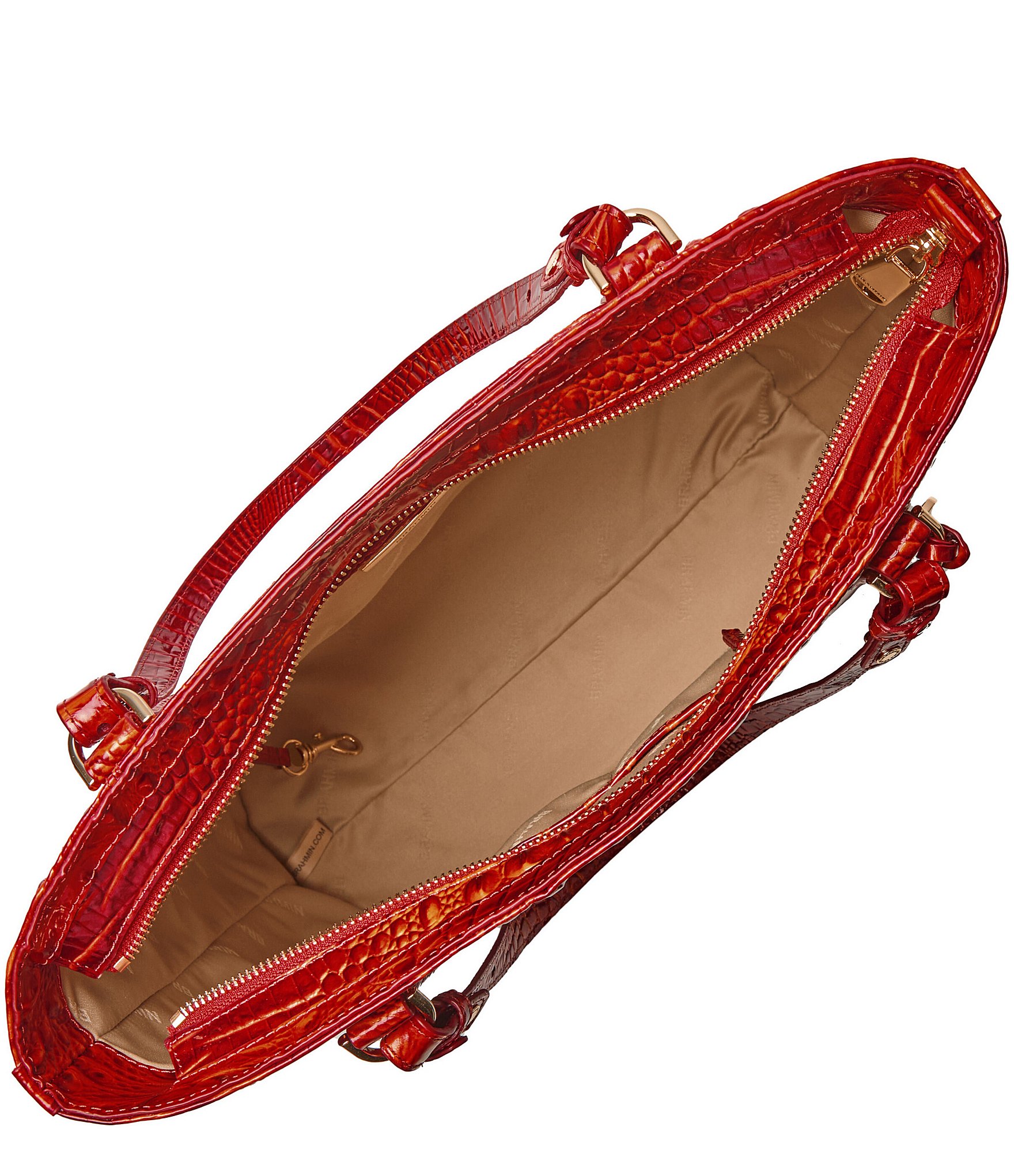 BRAHMIN Melbourne Collection Radiant Red Ezra Tote Bag