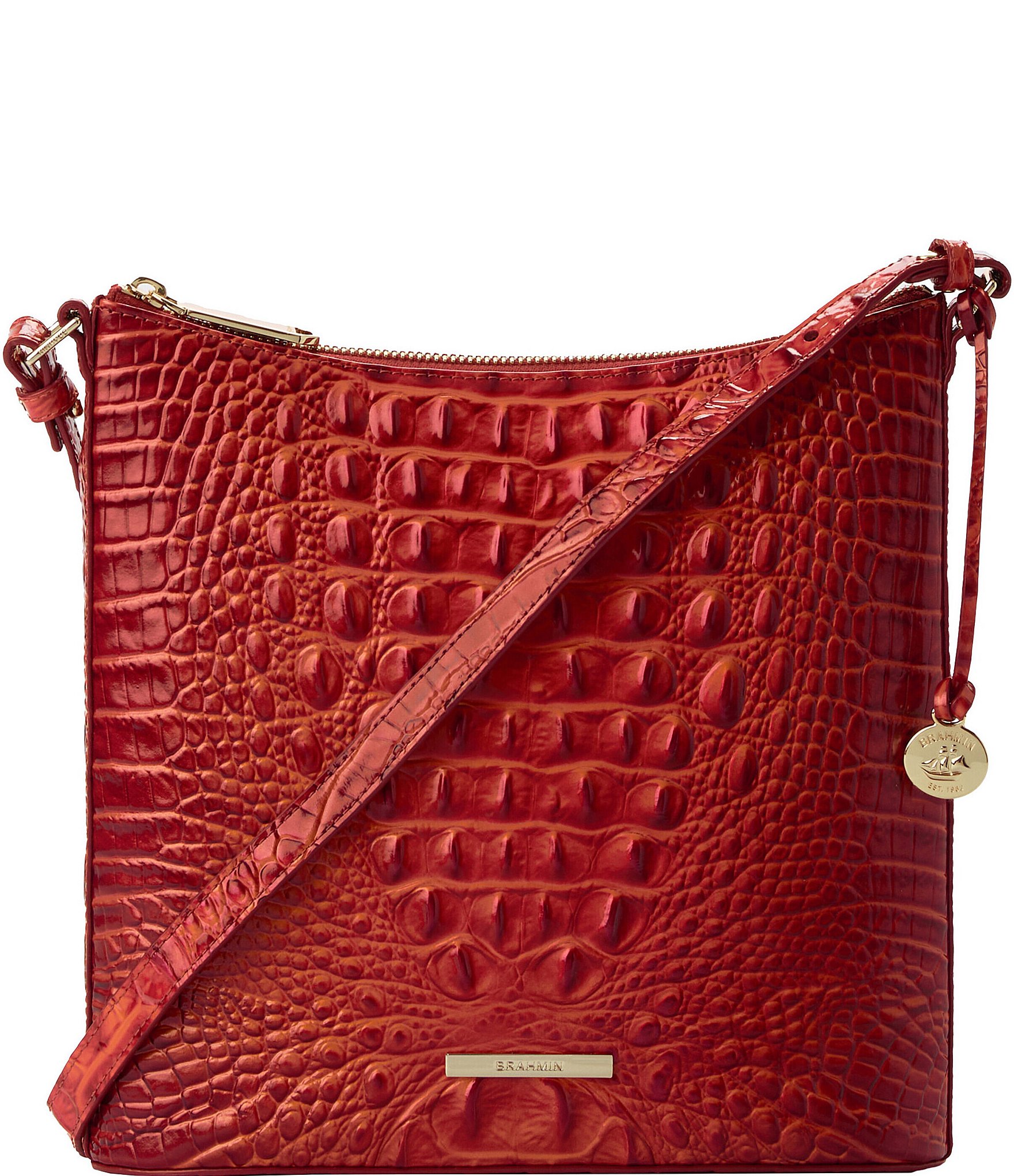 BRAHMIN Melbourne Collection Radiant Red Katie Crossbody Bag