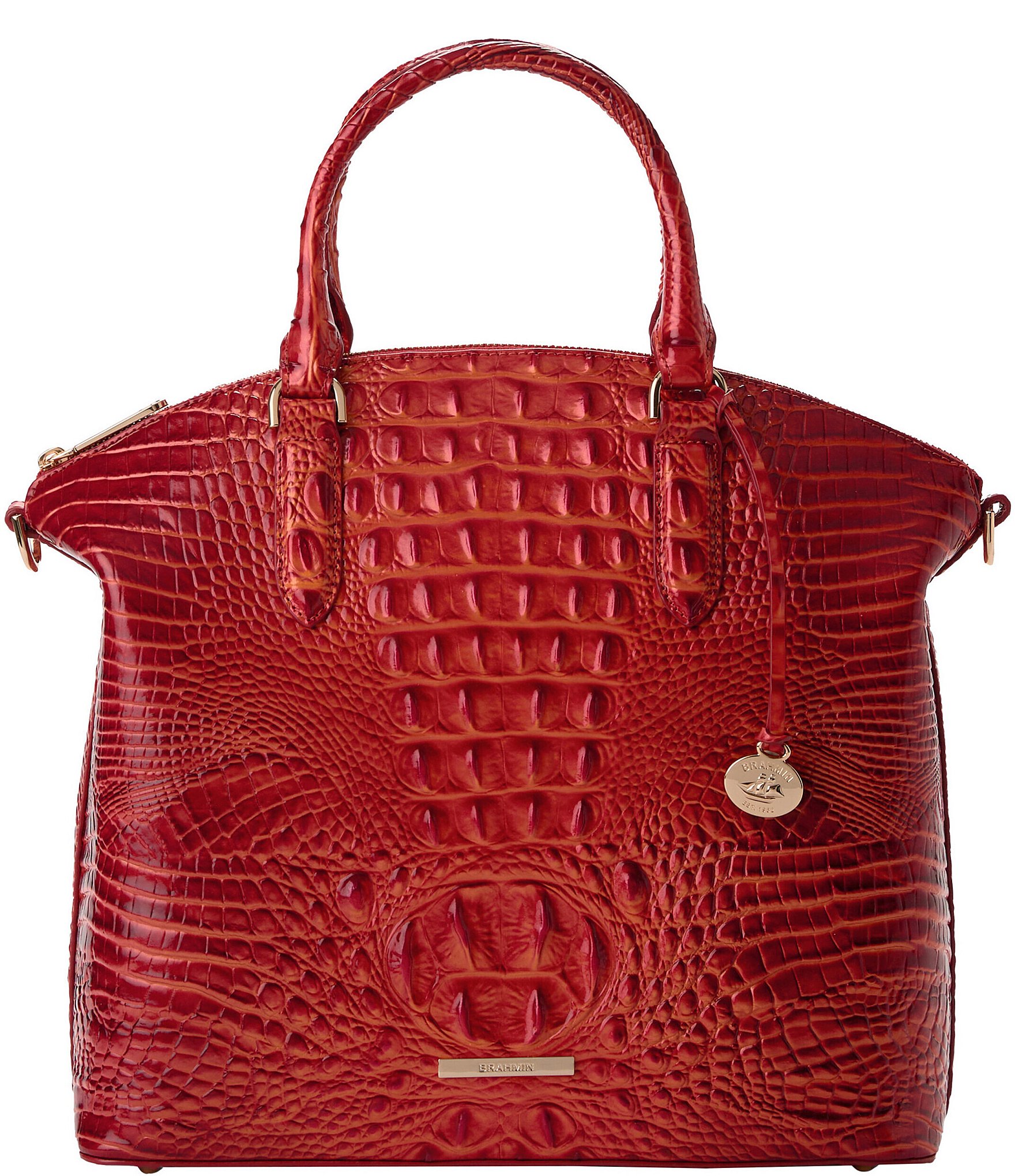 BRAHMIN Melbourne Collection Radiant Red Large Duxbury Satchel Bag