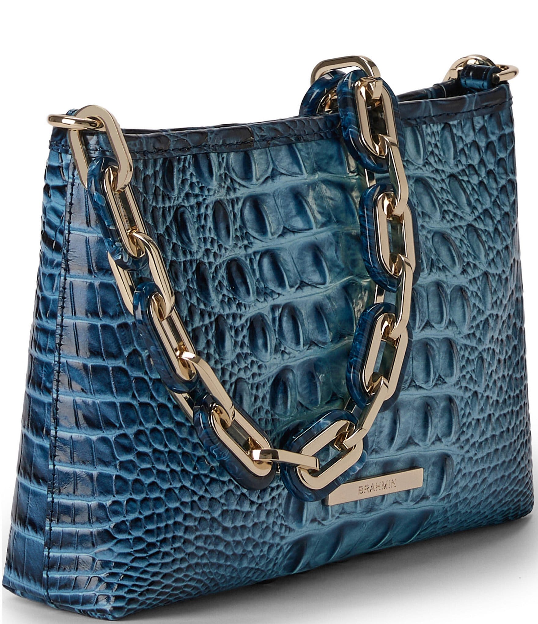 BRAHMIN Melbourne Collection Retro Blue Lorelei Shoulder Bag