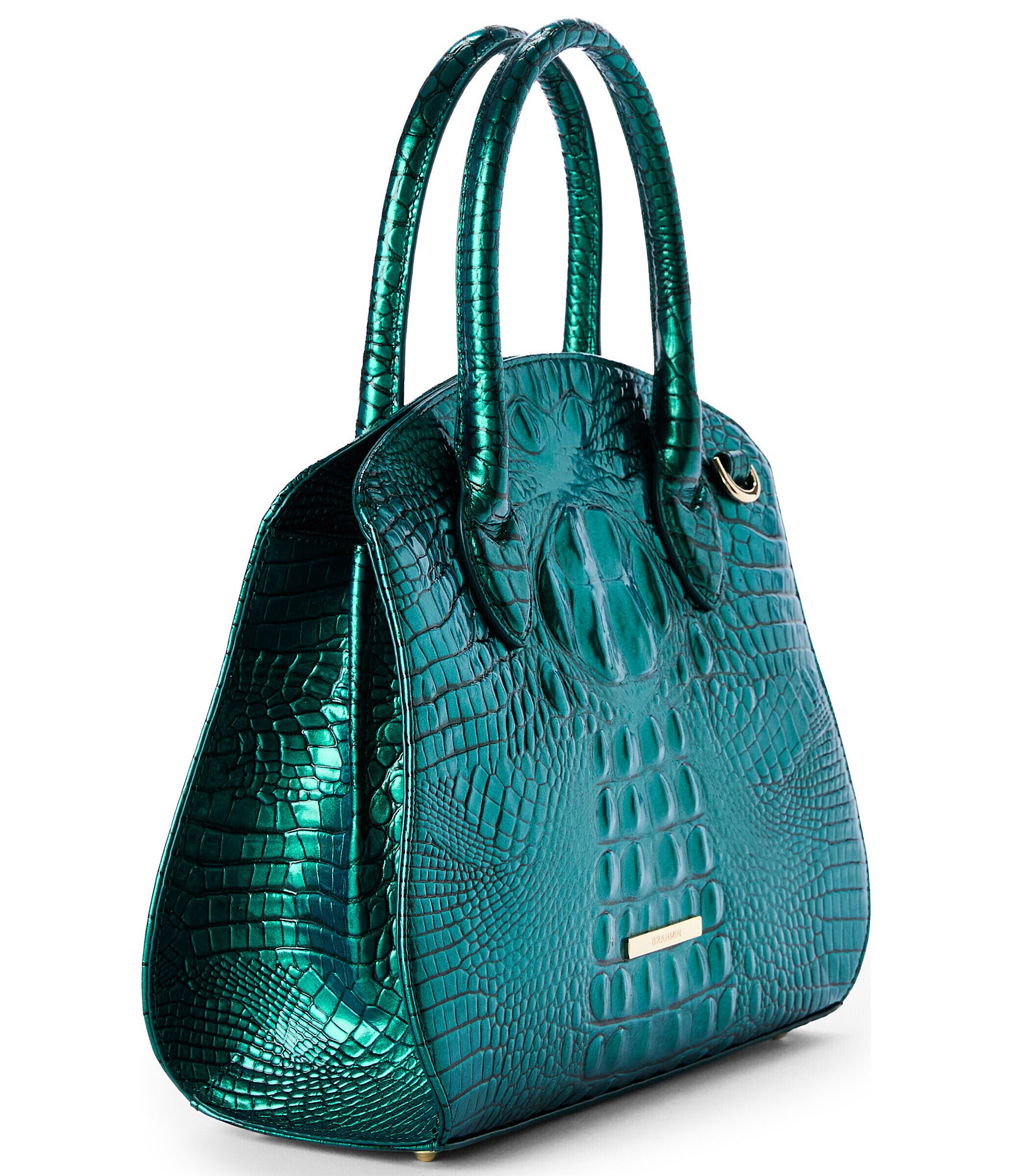 BRAHMIN Melbourne Collection Rosetta Mystic Green Satchel Bag