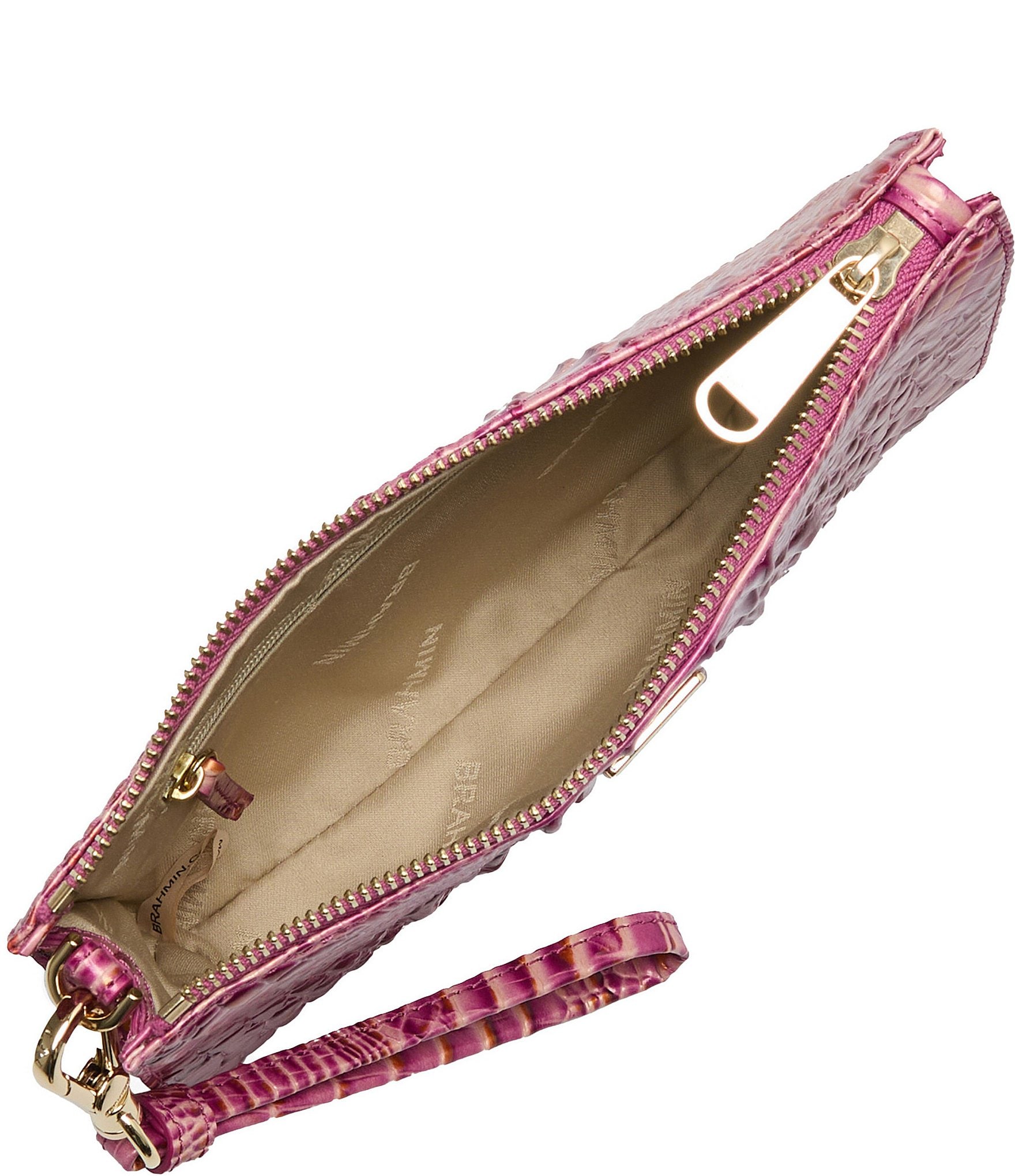 BRAHMIN Melbourne Collection Rouge Blush Daisy Wristlet