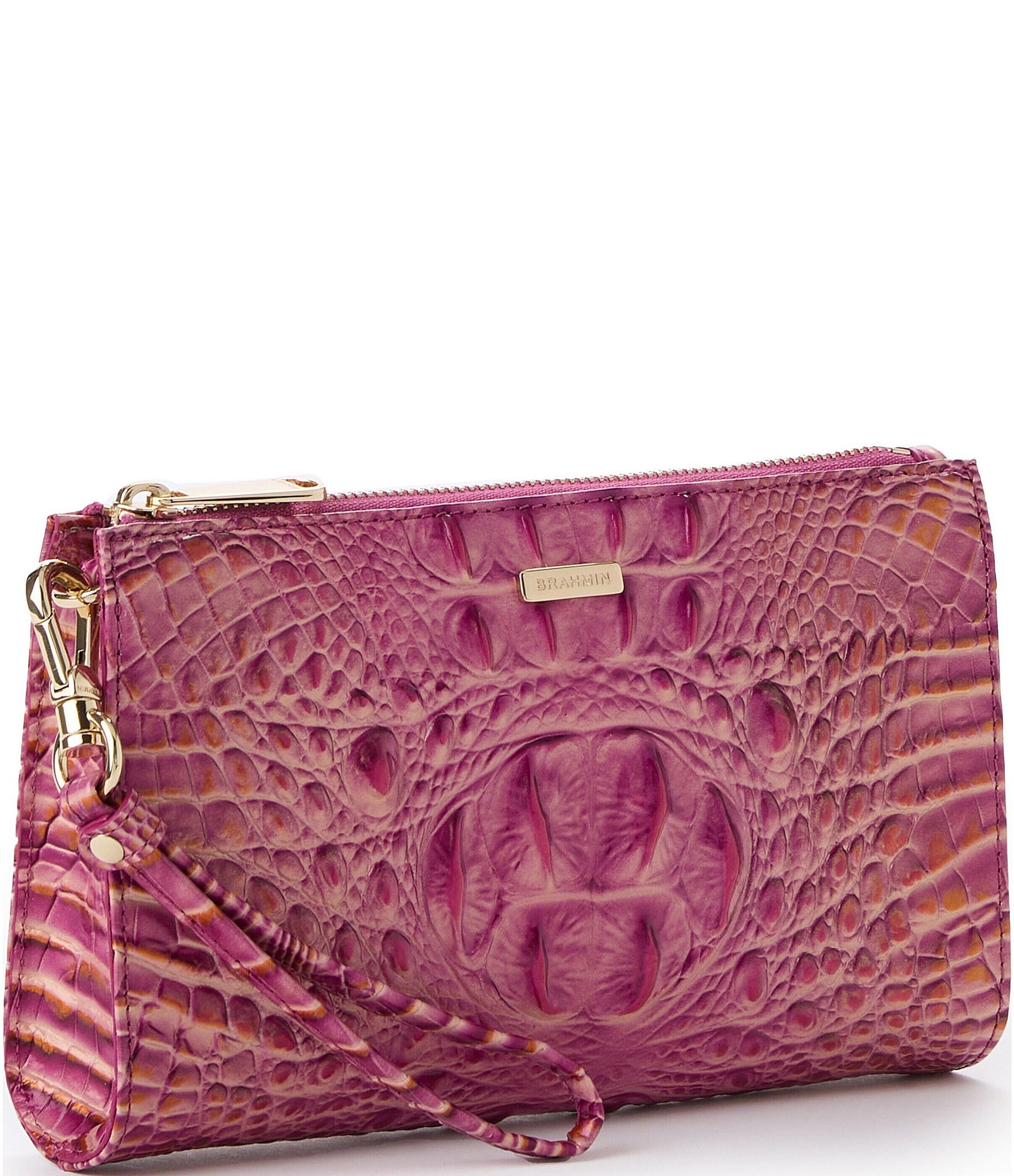 BRAHMIN Melbourne Collection Rouge Blush Daisy Wristlet