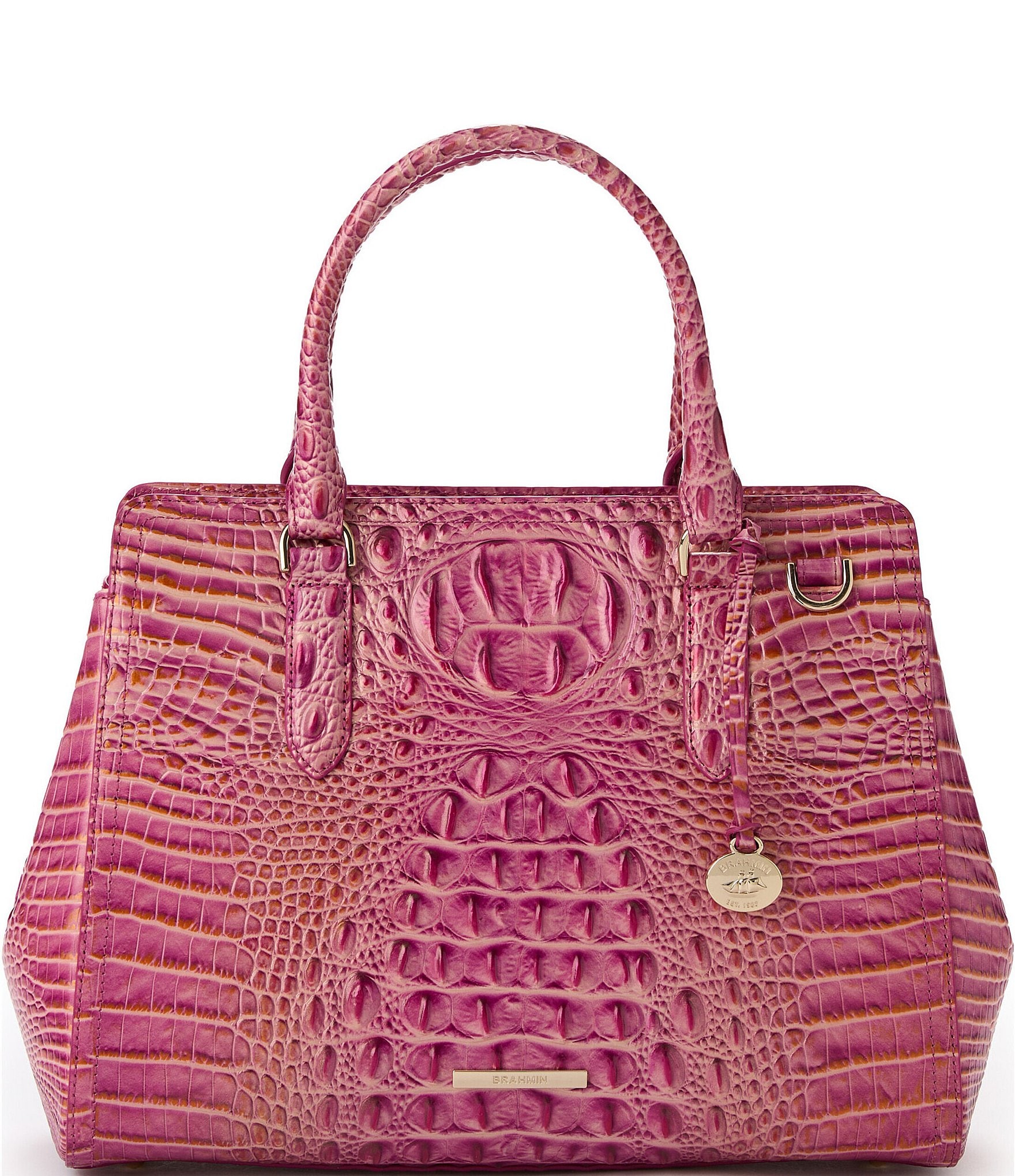 BRAHMIN Melbourne Collection Rouge Blush Small Finley Carryall Satchel Bag