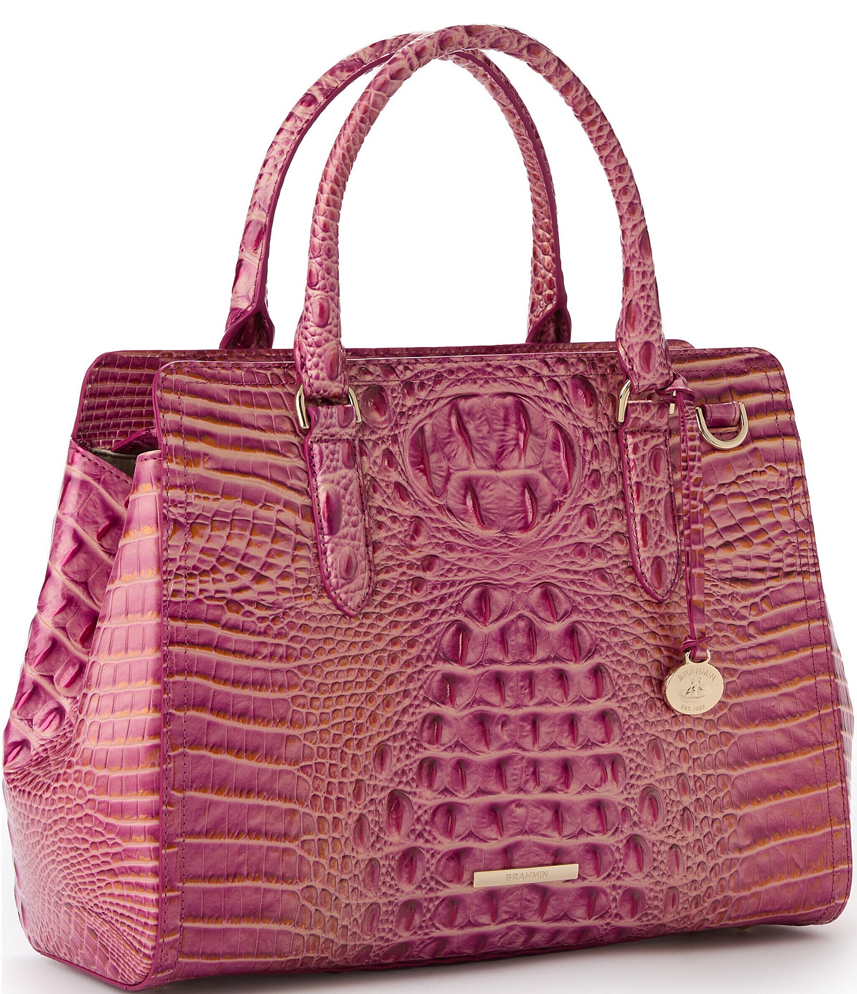 BRAHMIN Melbourne Collection Rouge Blush Small Finley Carryall Satchel Bag