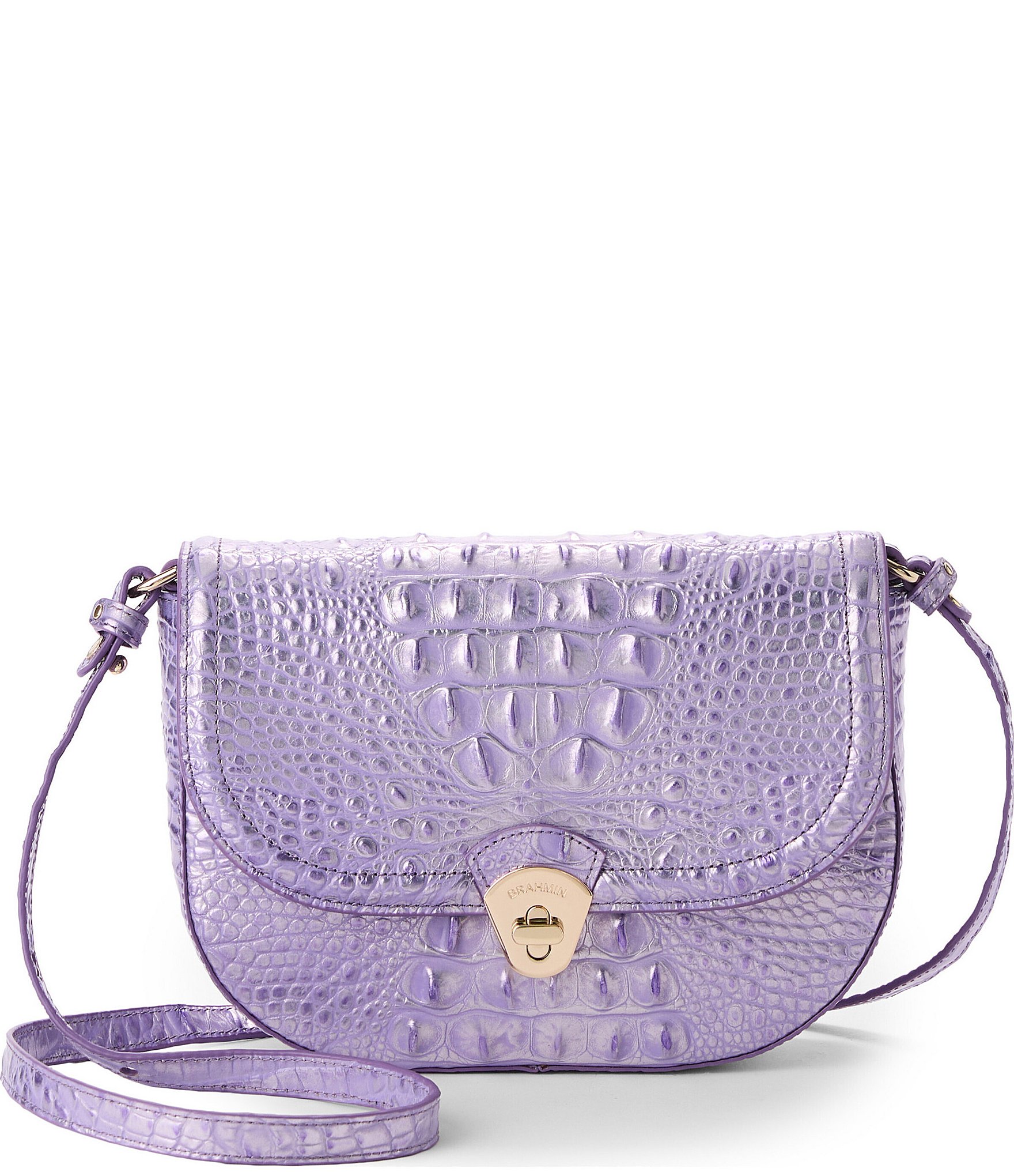 BRAHMIN Melbourne Collection Sheer Lavender Portia Crossbody Bag