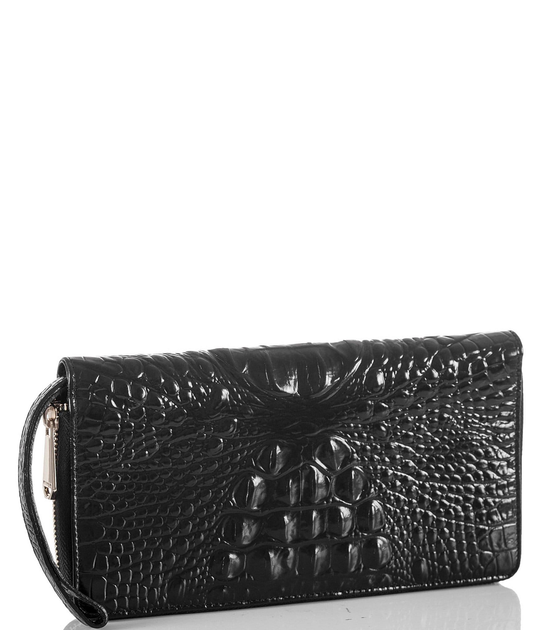 BRAHMIN Melbourne Collection Skyler Crocodile-Embossed Travel Wallet