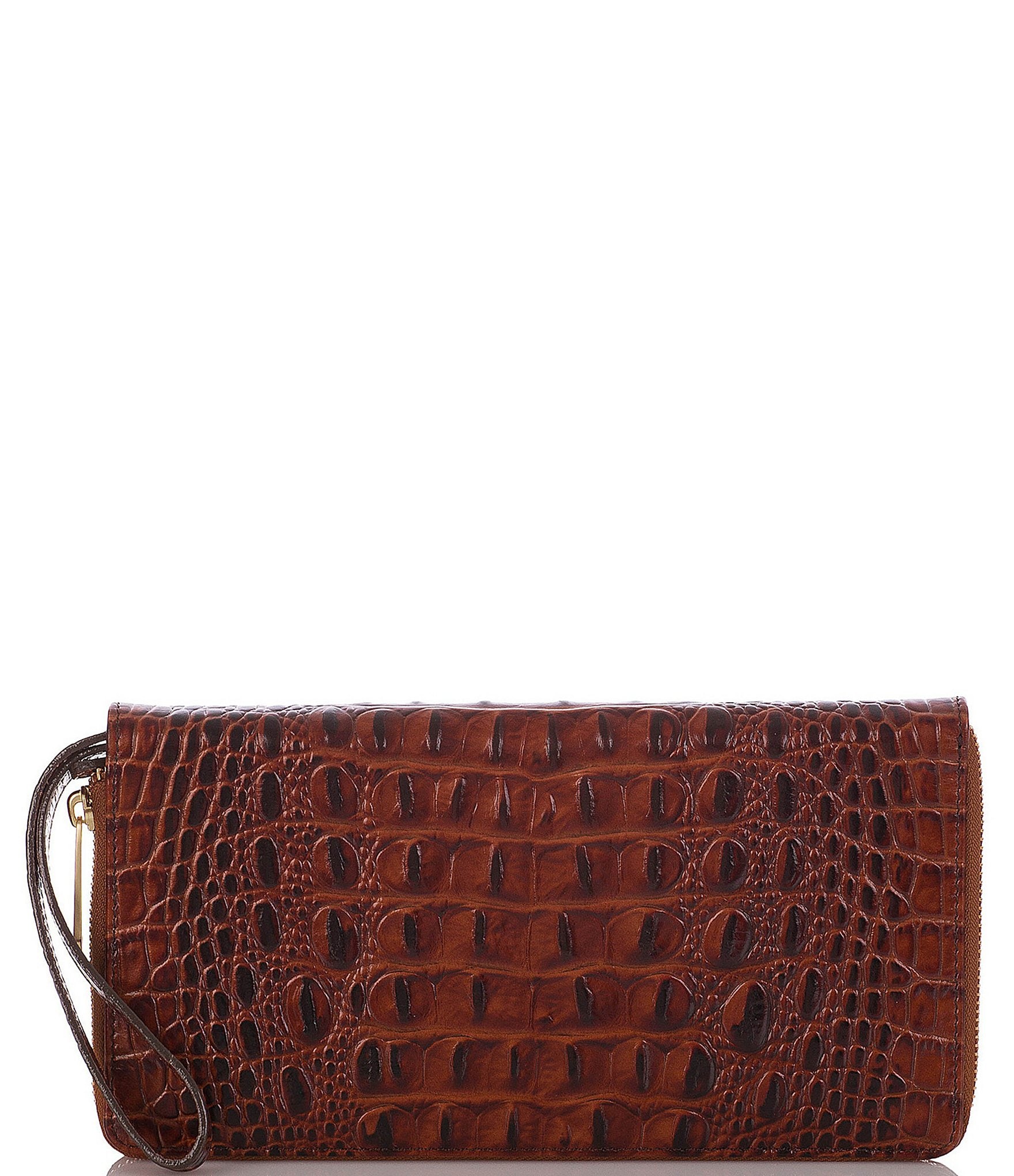 BRAHMIN Melbourne Collection Skyler Crocodile-Embossed Travel Wallet