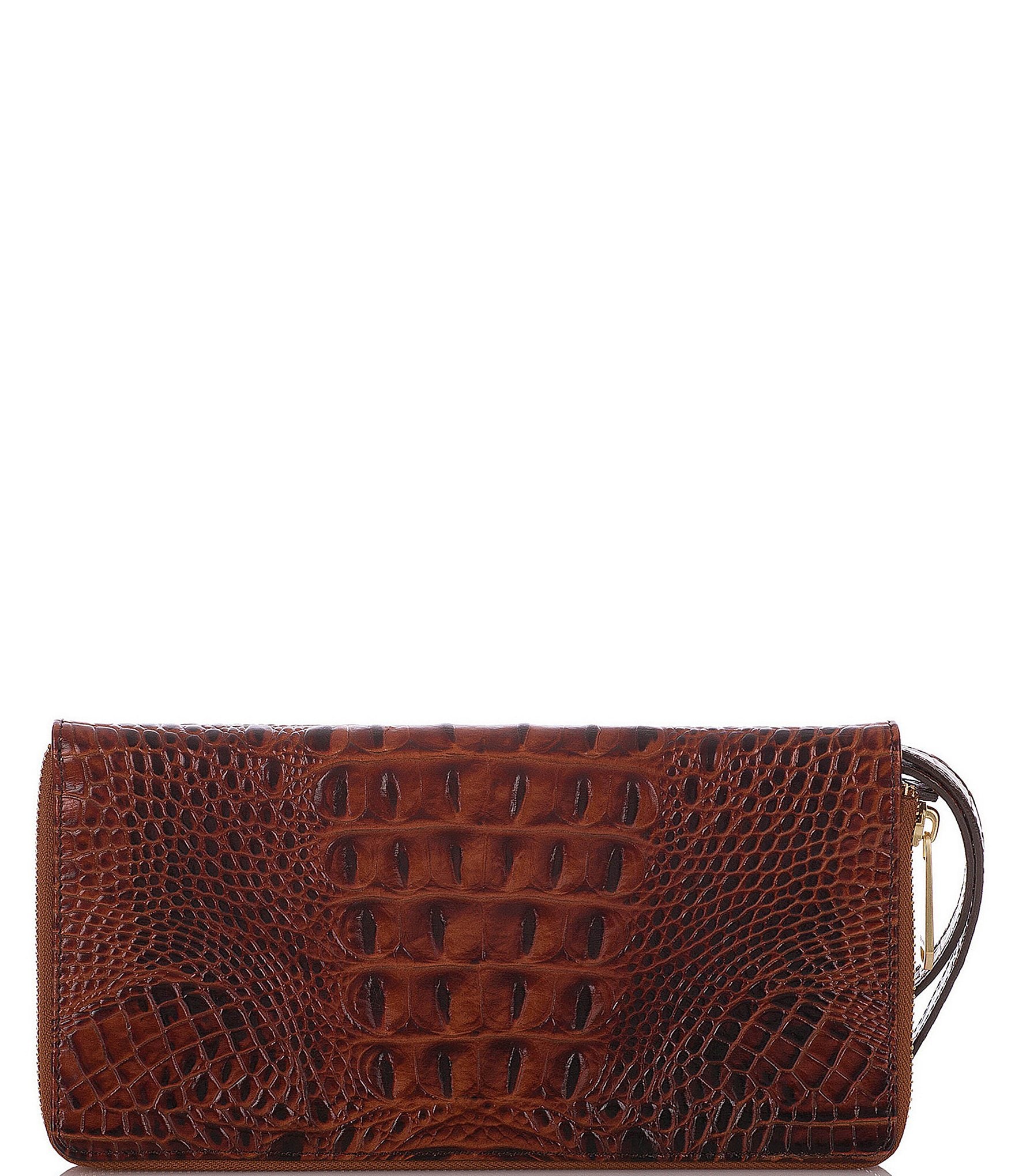 BRAHMIN Melbourne Collection Skyler Crocodile-Embossed Travel Wallet