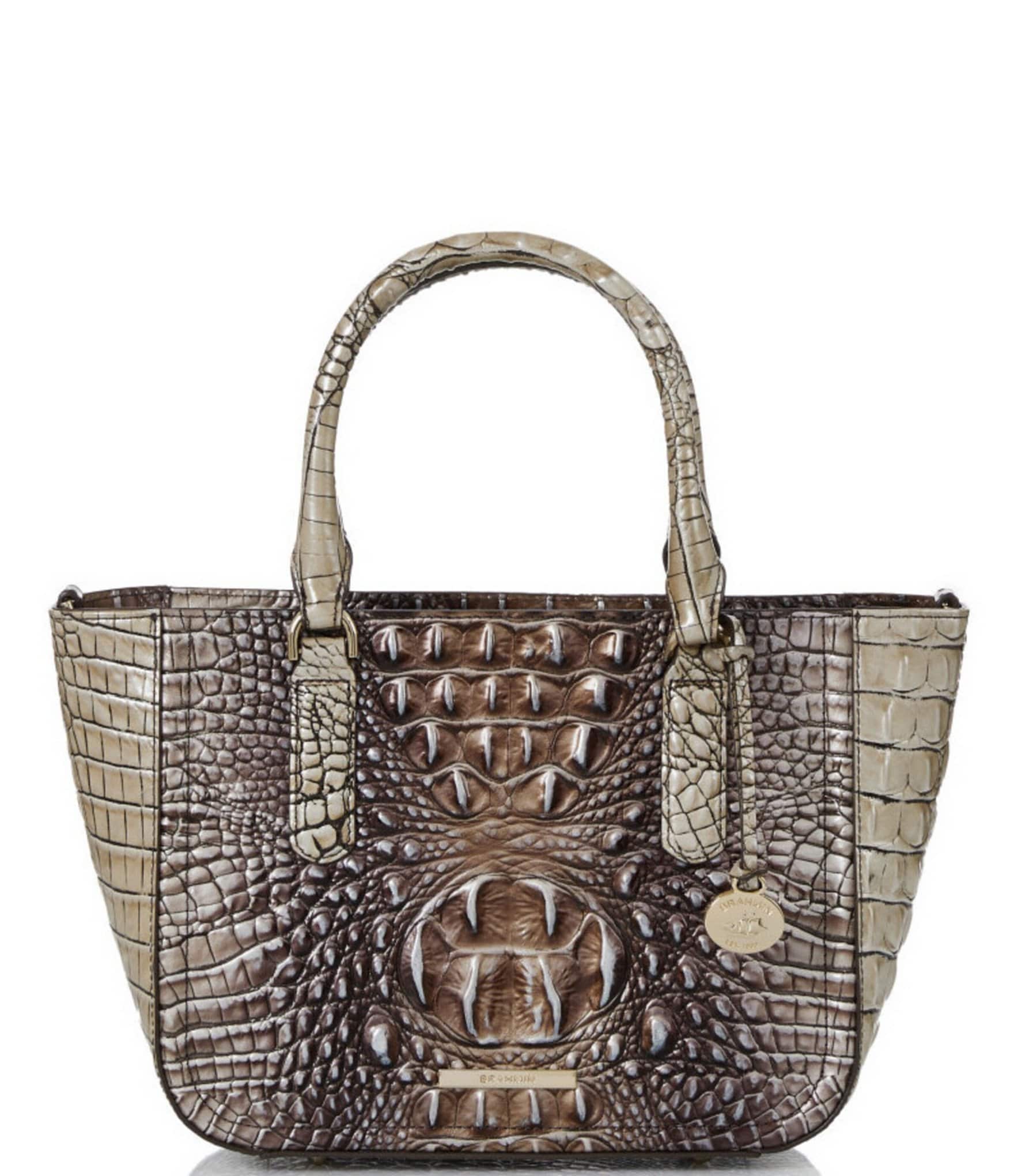 BRAHMIN Melbourne Collection Small Ashlee Crocodile-Embossed Leather ...