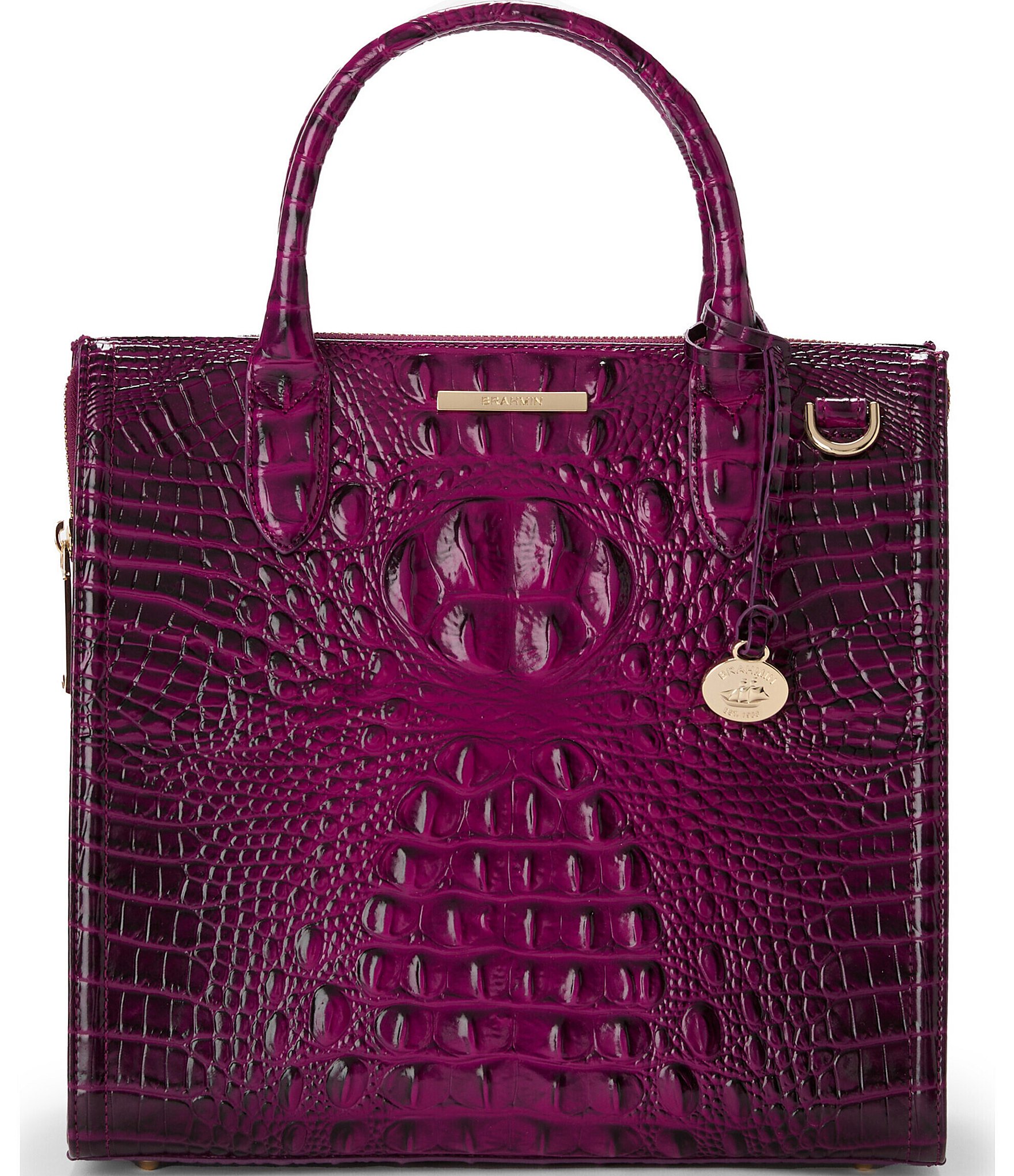 BRAHMIN Melbourne Collection Sugar Plum Caroline Satchel Bag