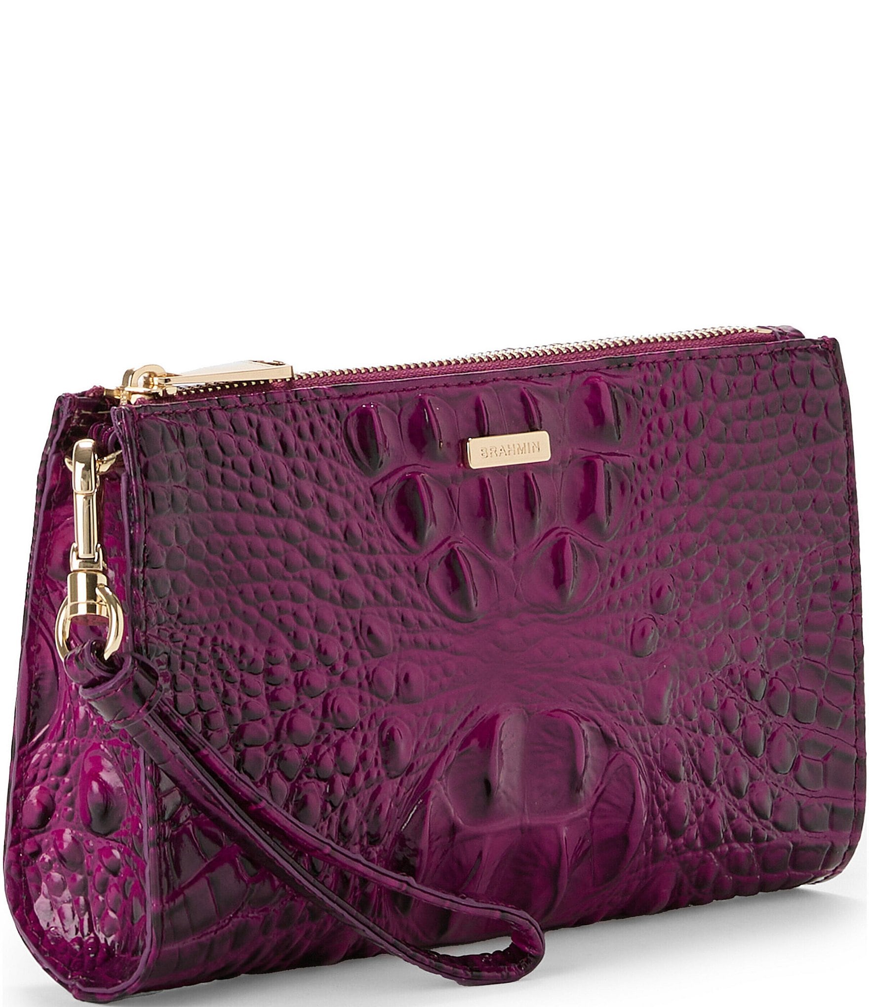 BRAHMIN Melbourne Collection Sugar Plum Daisy Wristlet