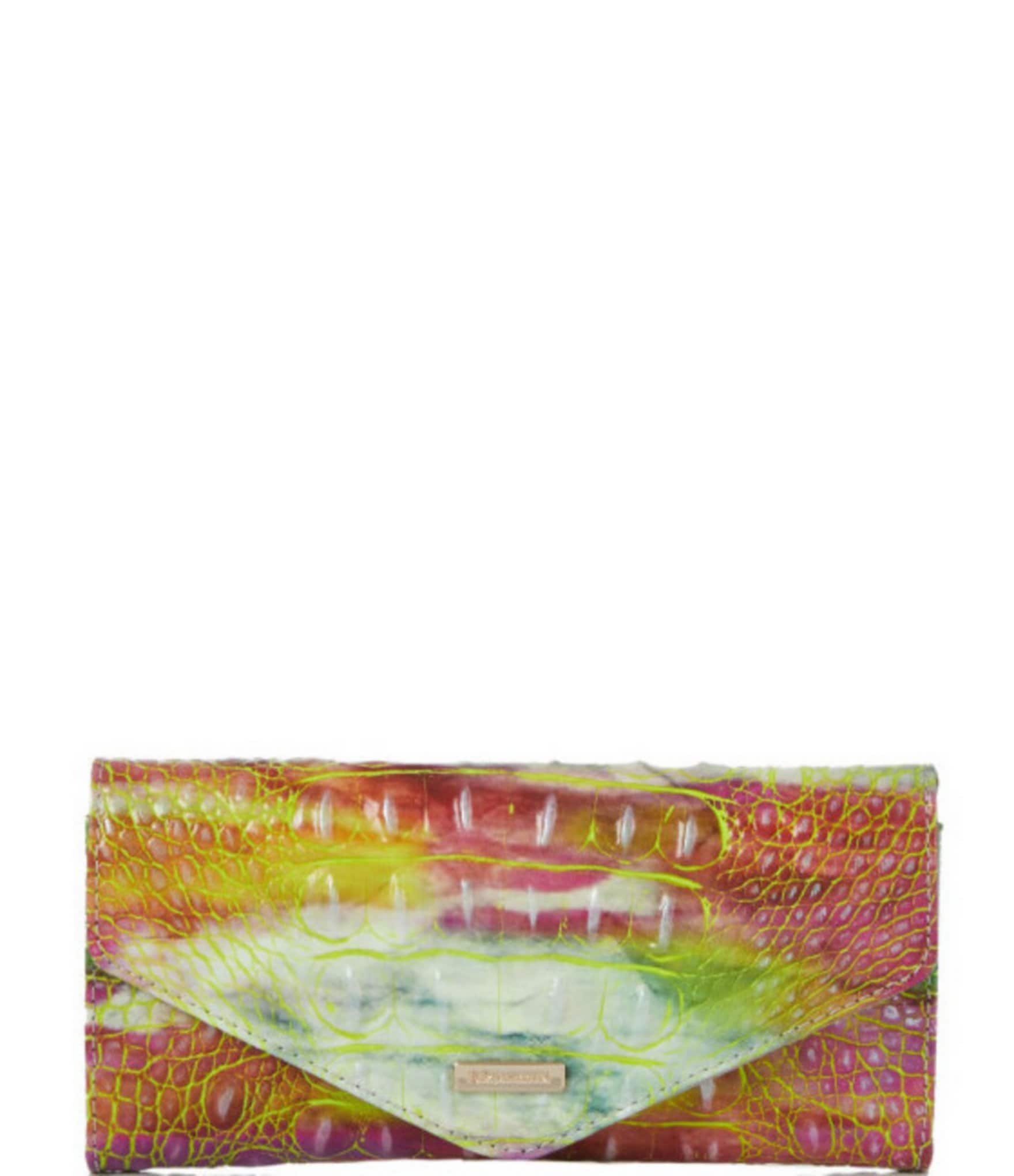BRAHMIN Rockville Collection Veronica Ivory Iguana Envelope Wallet