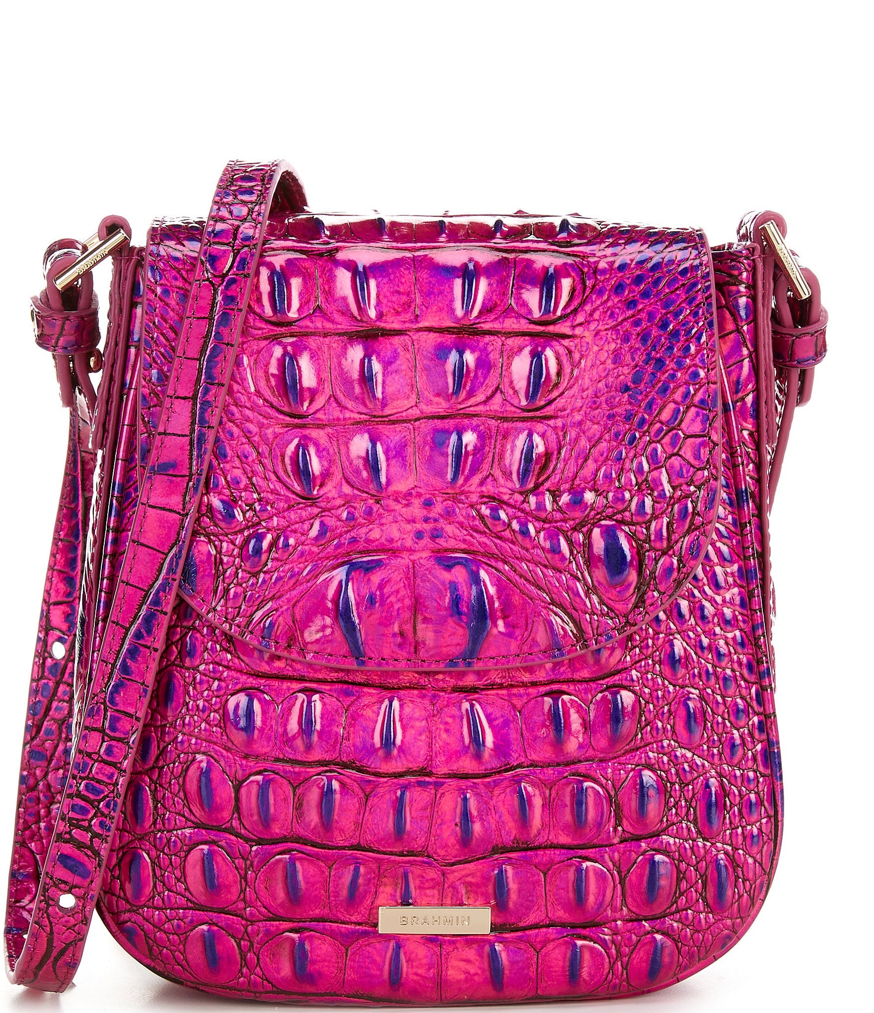 Brahmin Melbourne Collection Voltage Violet Everlee Crossbody Bag Voltage Violet