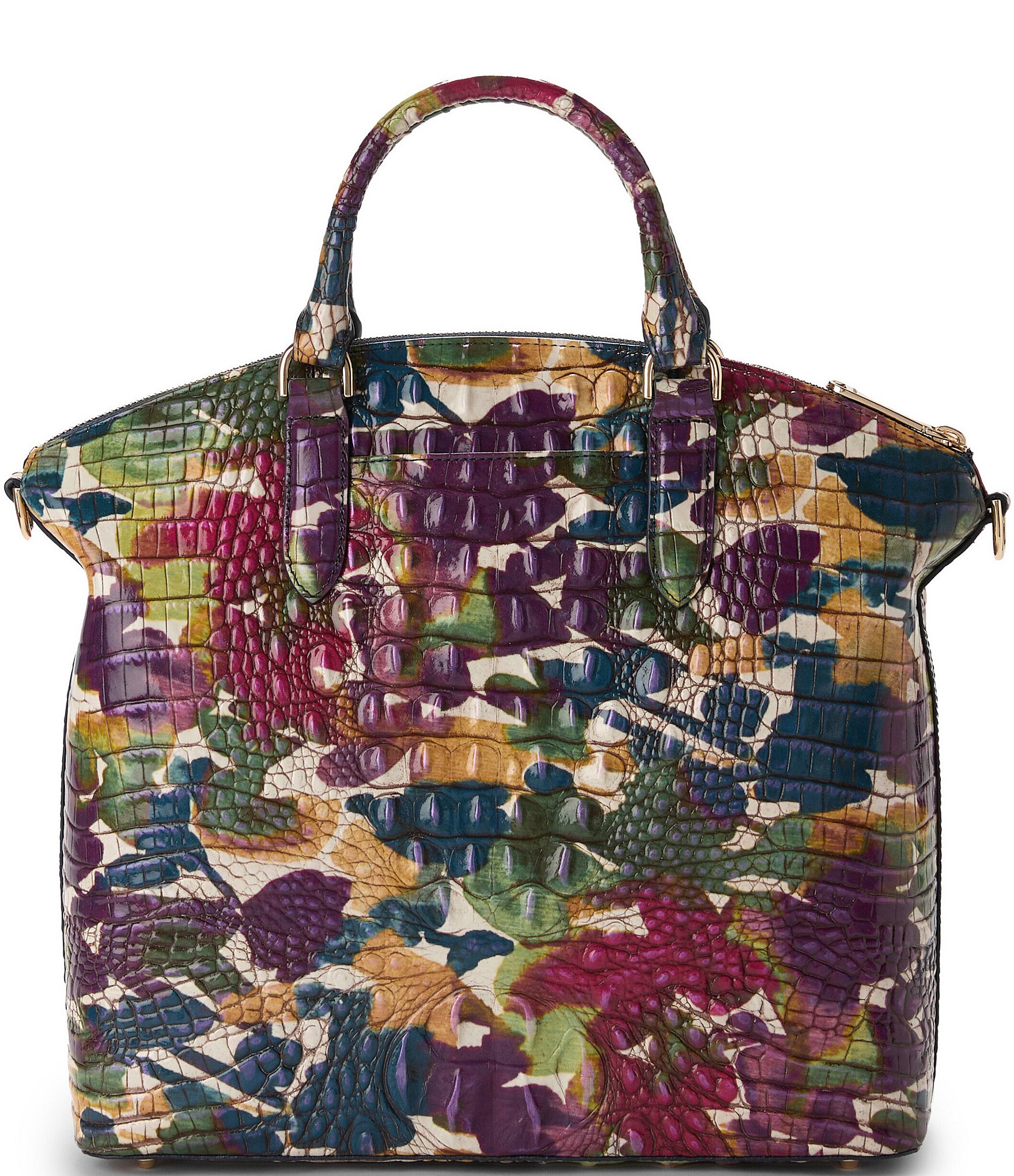 BRAHMIN Melbourne Collection Wildflower Large Duxbury Satchel Bag