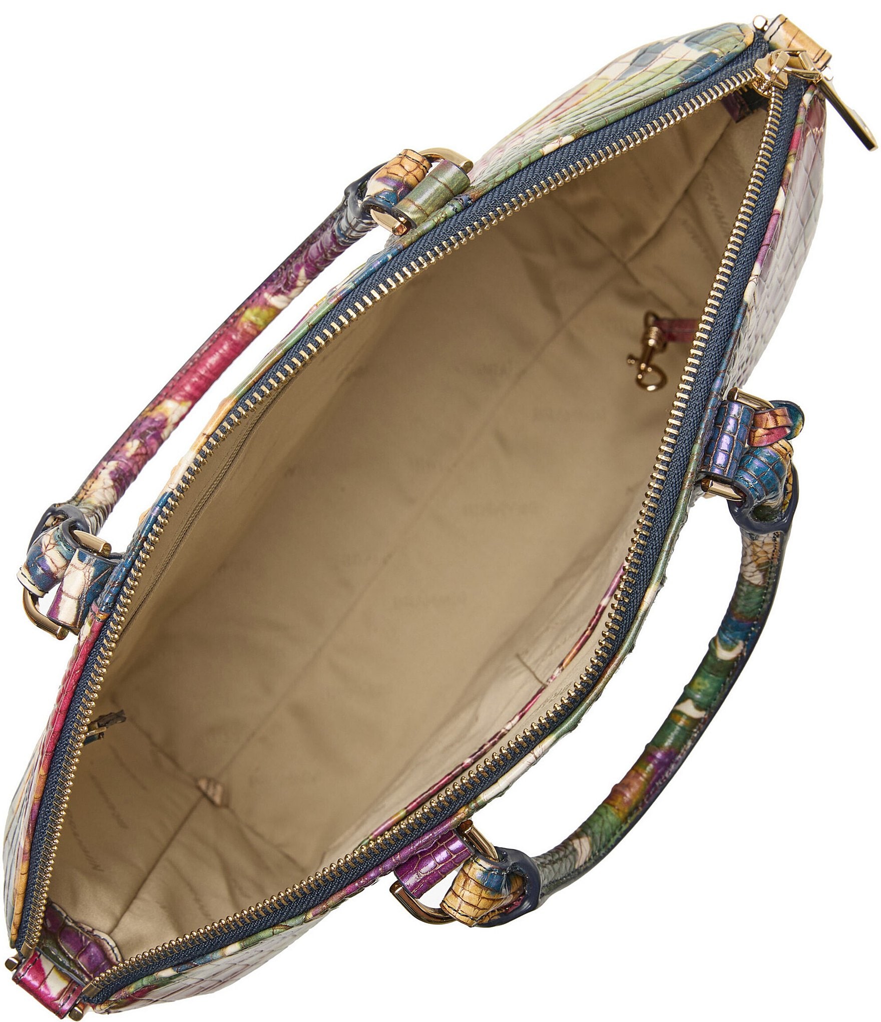 BRAHMIN Melbourne Collection Wildflower Large Duxbury Satchel Bag