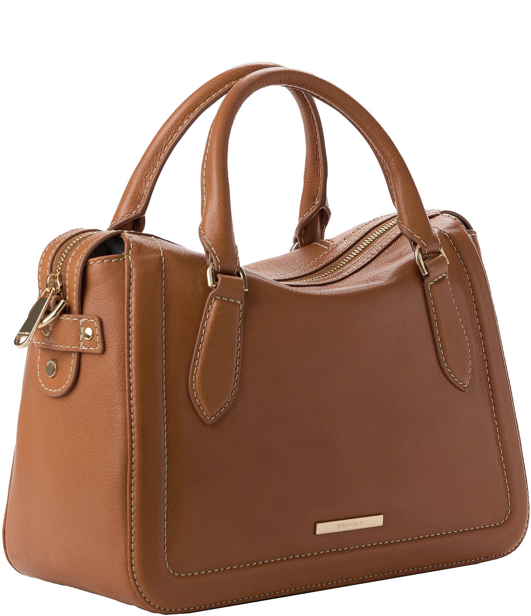 BRAHMIN Micaela Tan Cloverly Satchel Bag