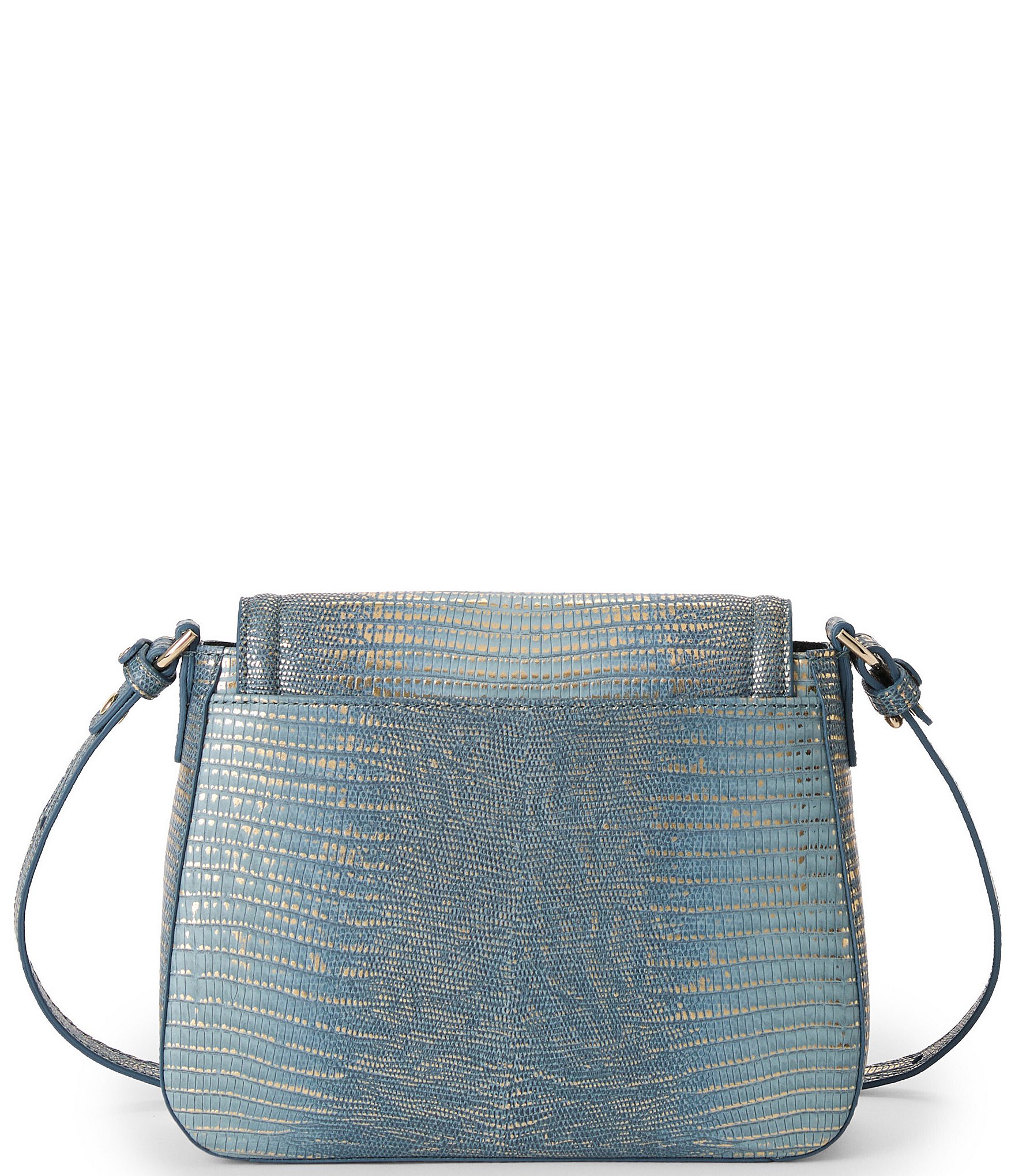 BRAHMIN Moonlit Blue Ballad Lizard Gianna Crossbody Bag