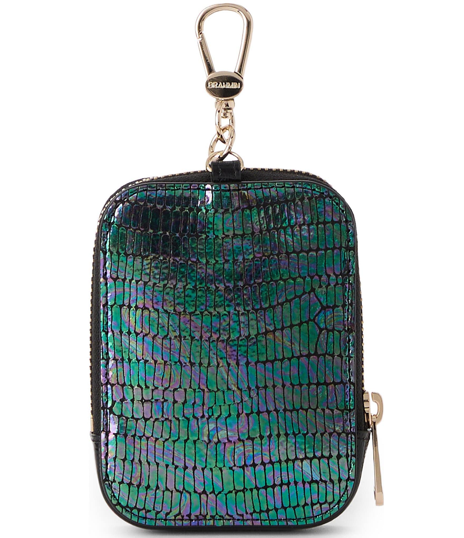 BRAHMIN Multi Symphonic Collection Katelynn Foiled Lizard Keychain Pouch