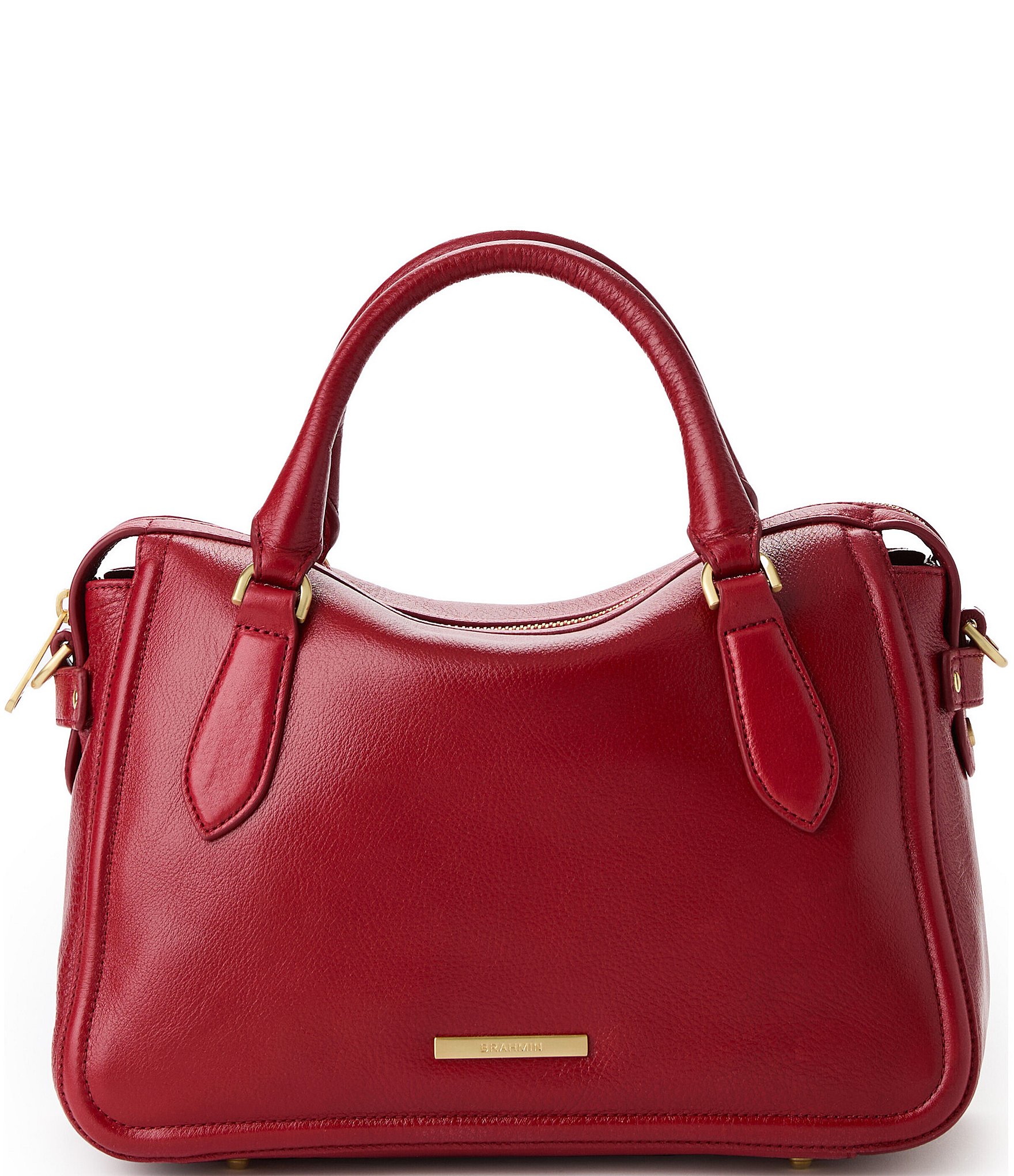 BRAHMIN Mystic Collection Radiant Red Micaela Mid Satchel Bag