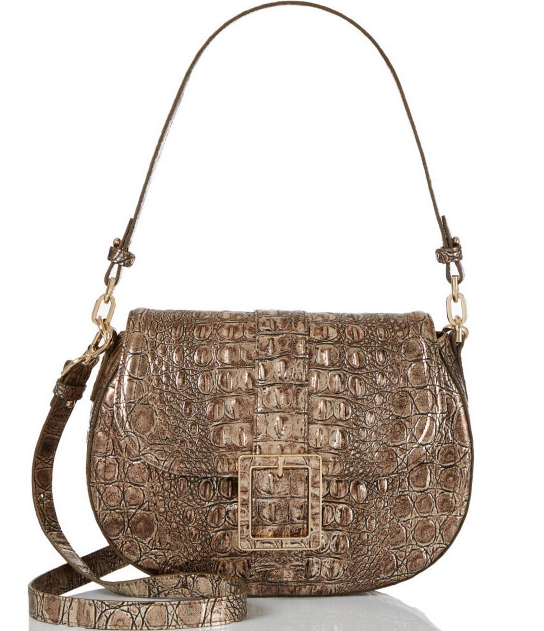 brahmin croc embossed handbags No Strap Brown (See Pics For Details)