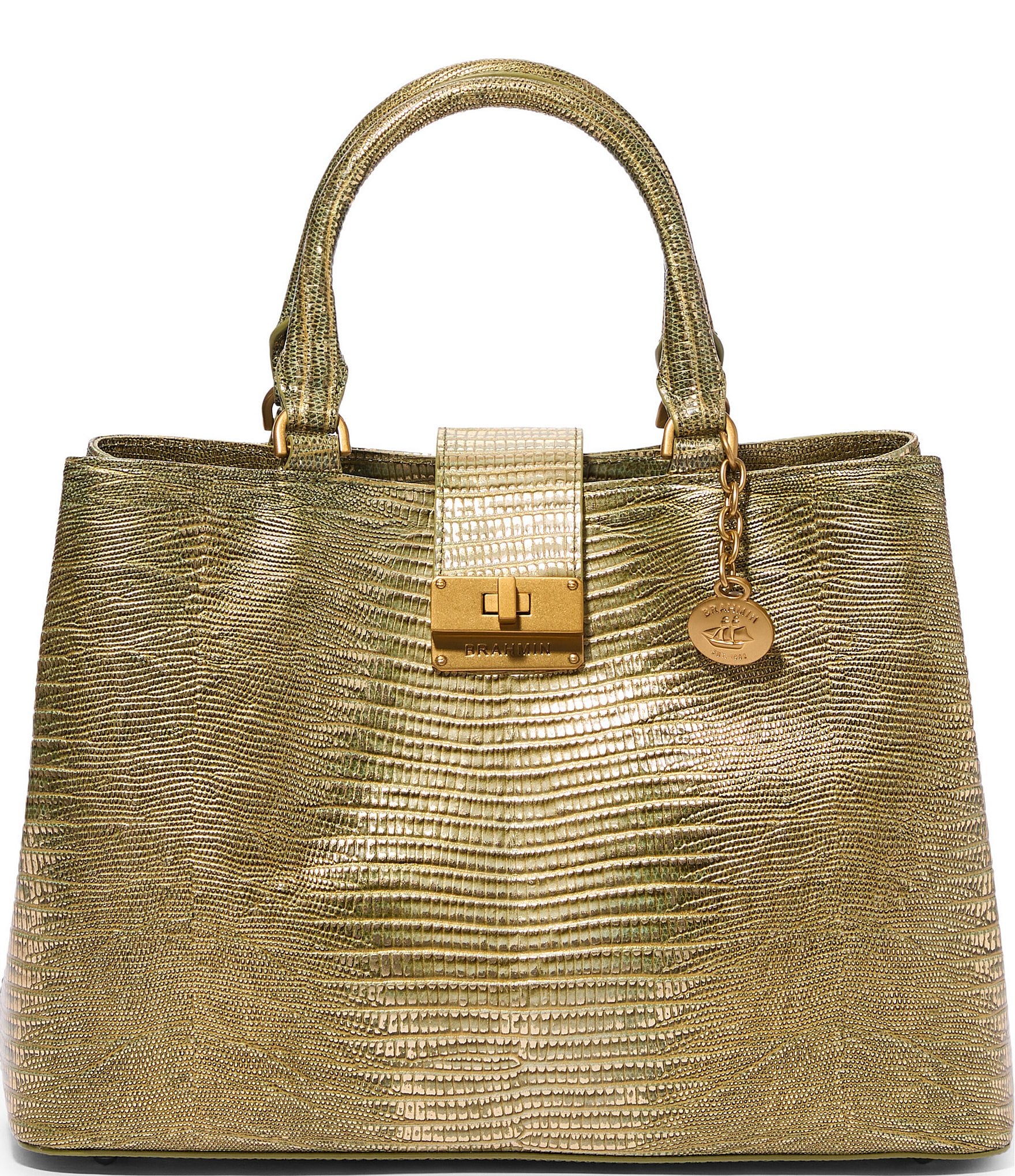 BRAHMIN Olive Bachata Collection Small Denise Top Handle Satchel Bag