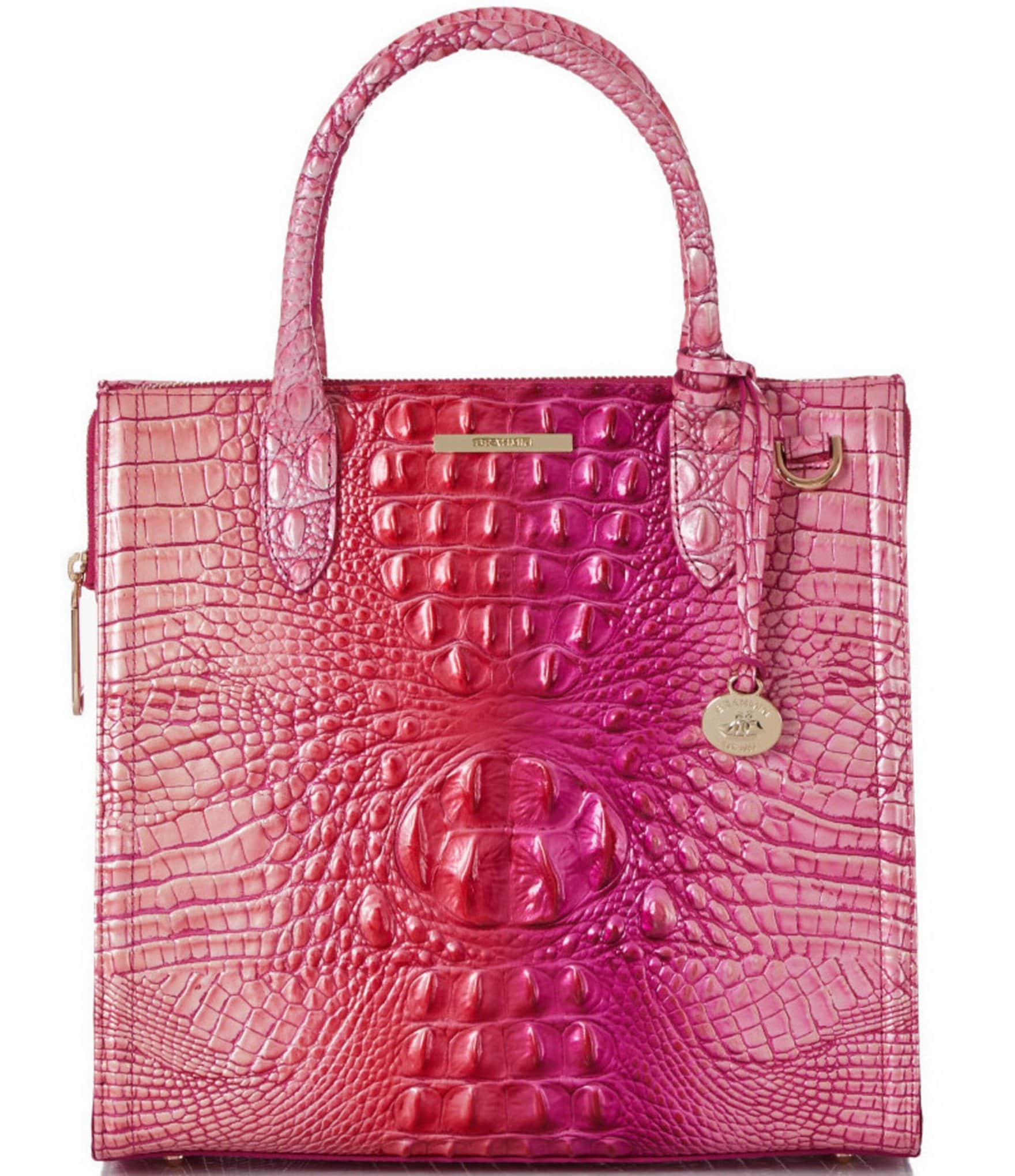 NWT Brahmin ESME Genuine Leather Shoulder Bag Cupid Ombre Melbourne Pink