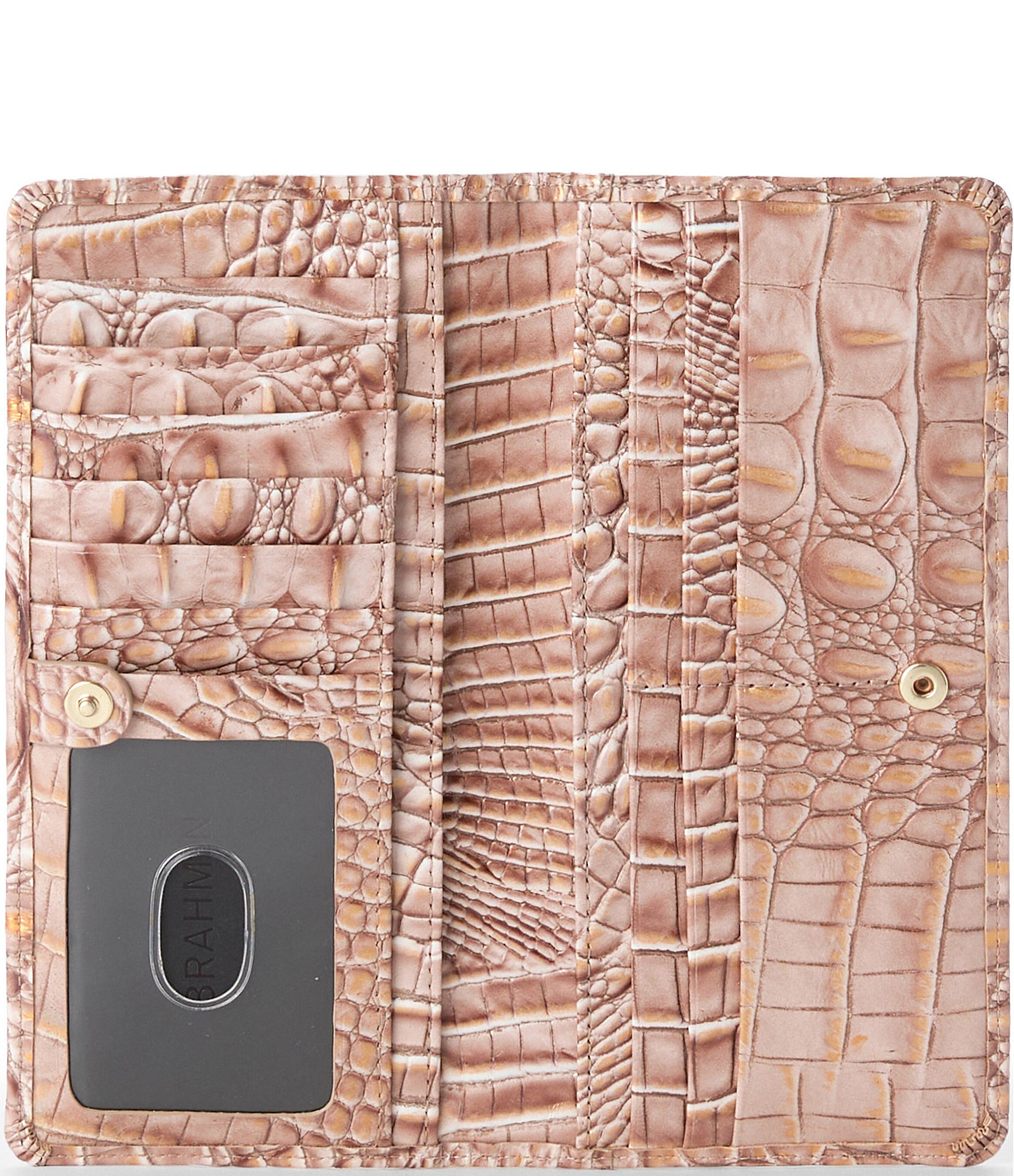 BRAHMIN Ombre Melbourne Collection Chrysanthemum Adelle Leather Bifold Wallet