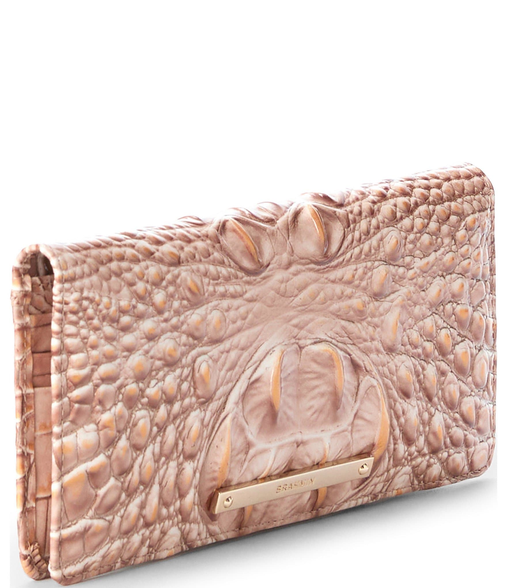 BRAHMIN Ombre Melbourne Collection Chrysanthemum Adelle Leather Bifold Wallet