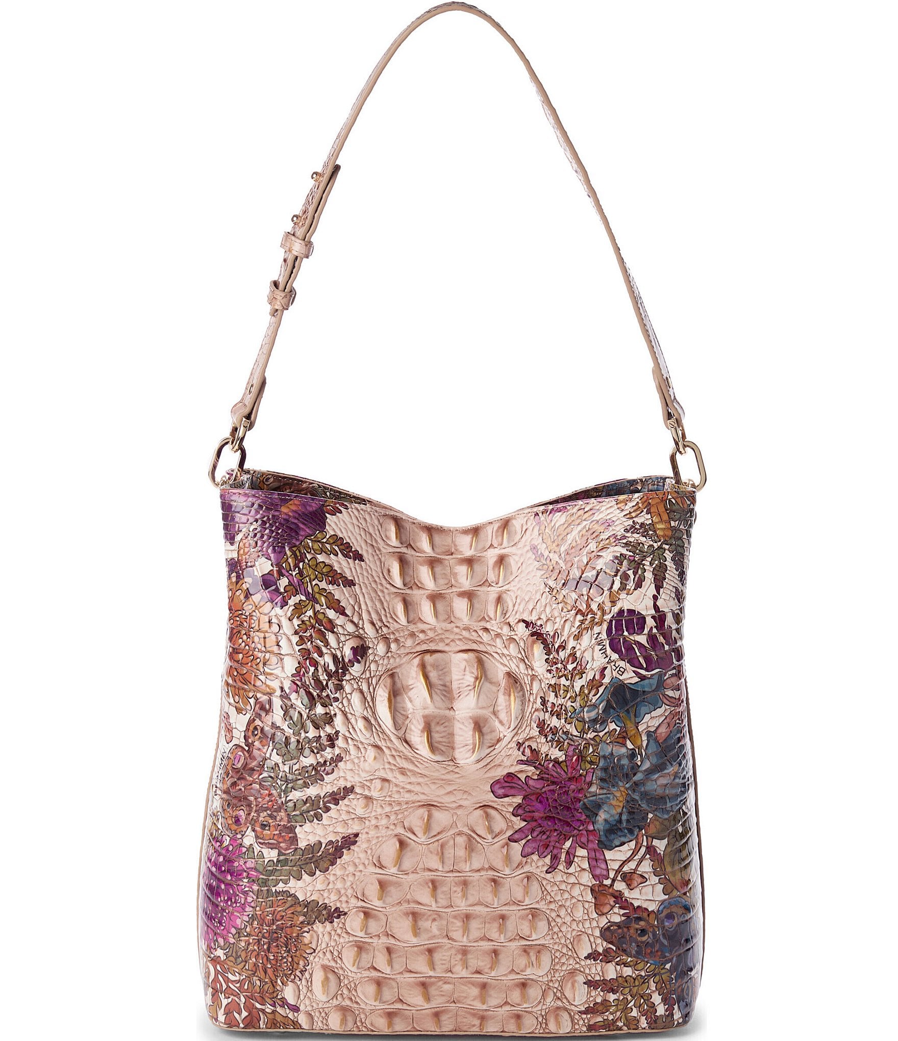 BRAHMIN Ombre Melbourne Collection Chrysanthemum Celina Bucket Bag