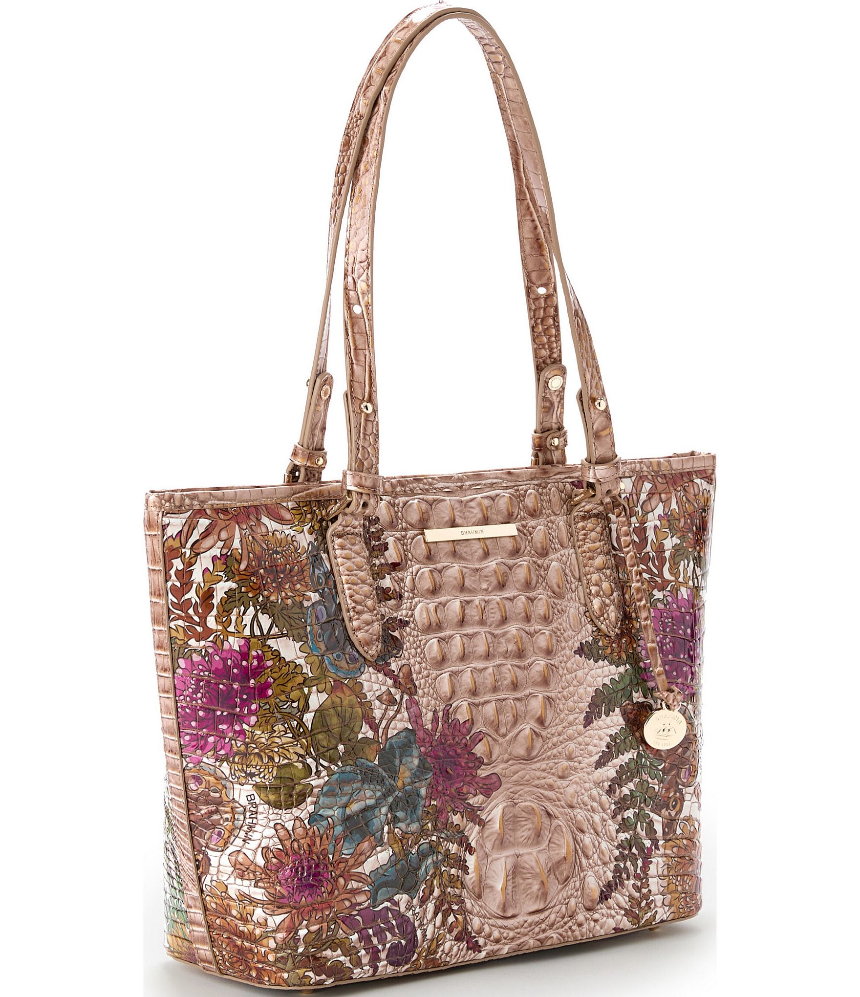 BRAHMIN Ombre Melbourne Collection Chrysanthemum Medium Asher Tote Bag